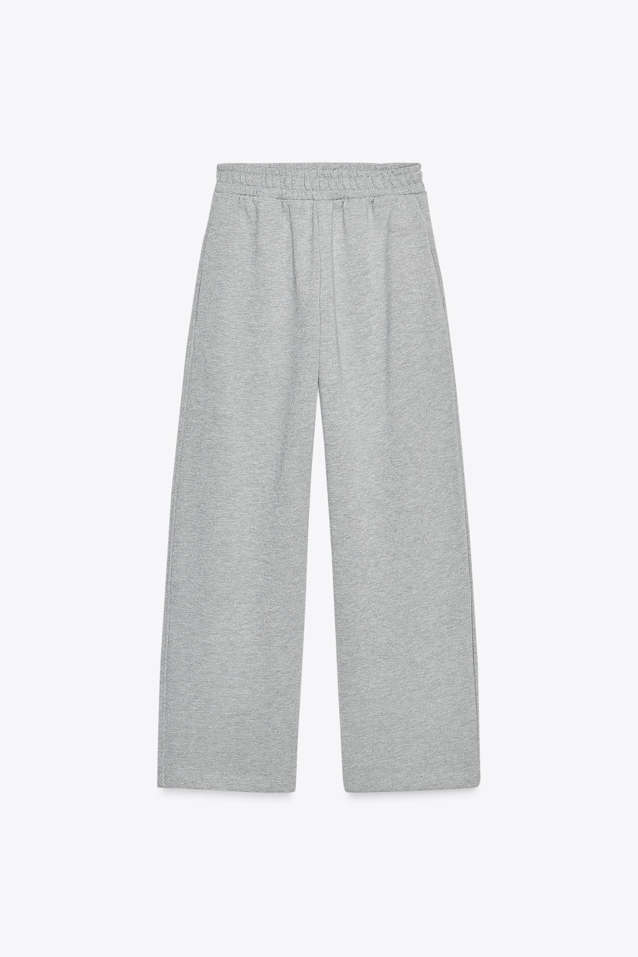 METALLIC THREAD FLEECE PANTS