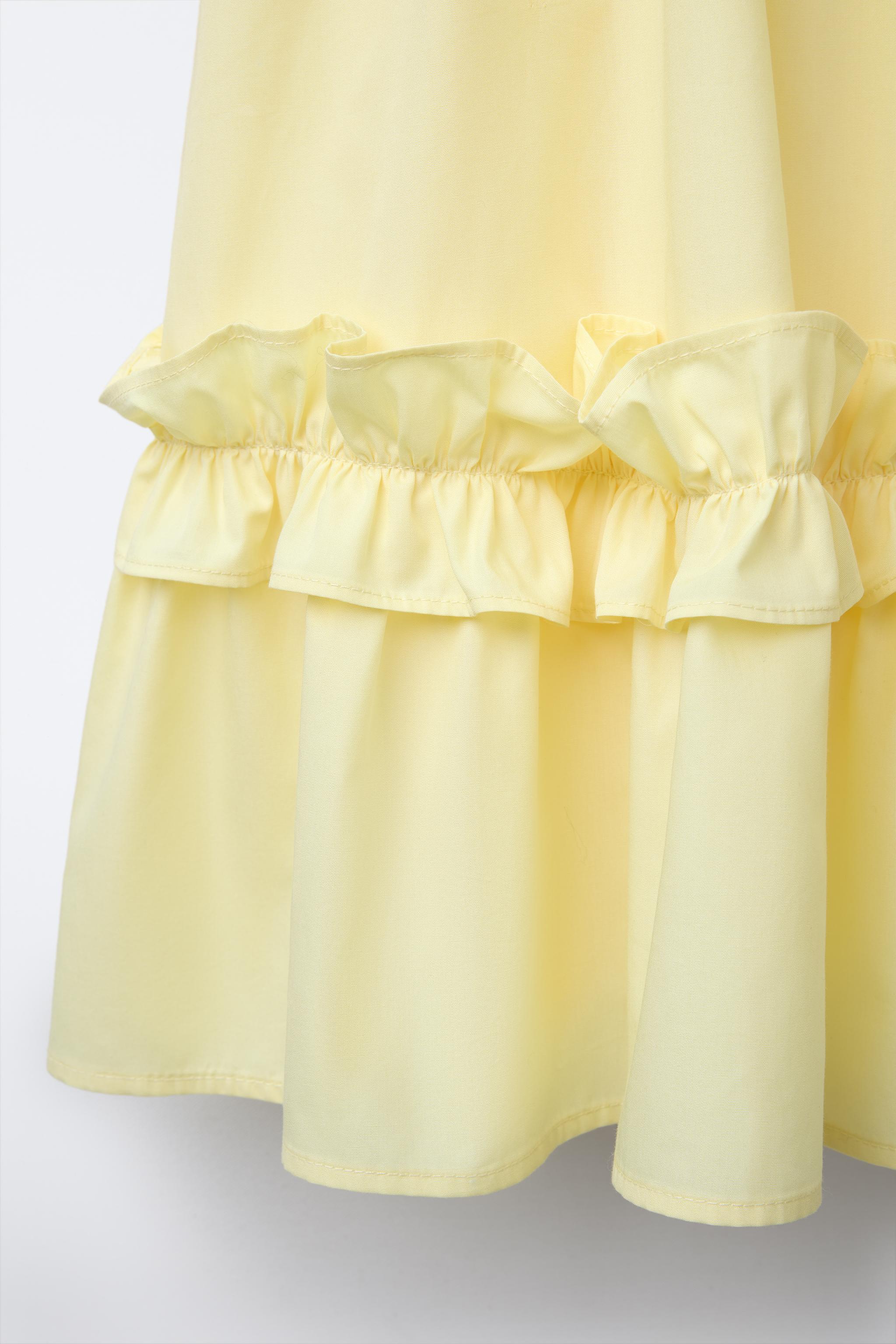 FLOUNCED POPLIN DRESS