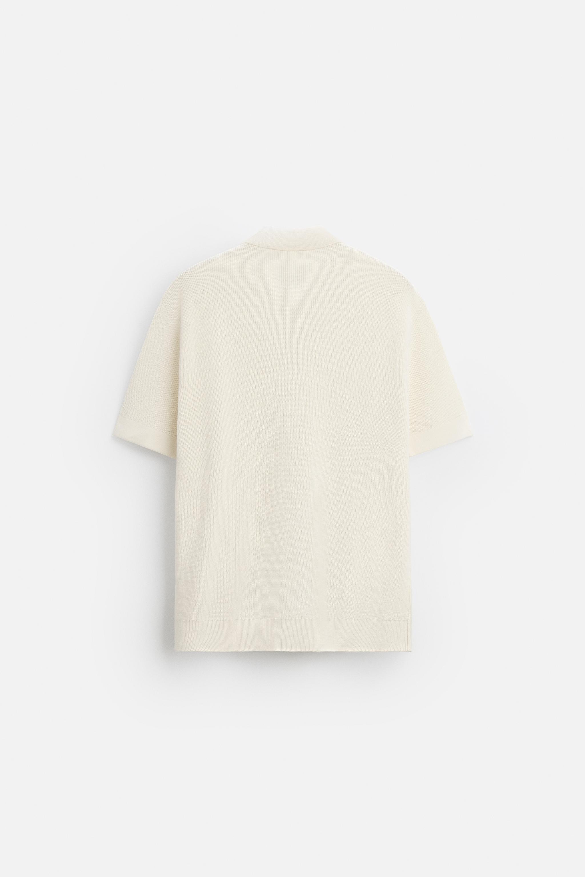 PURL KNIT ZIPPER POLO SHIRT