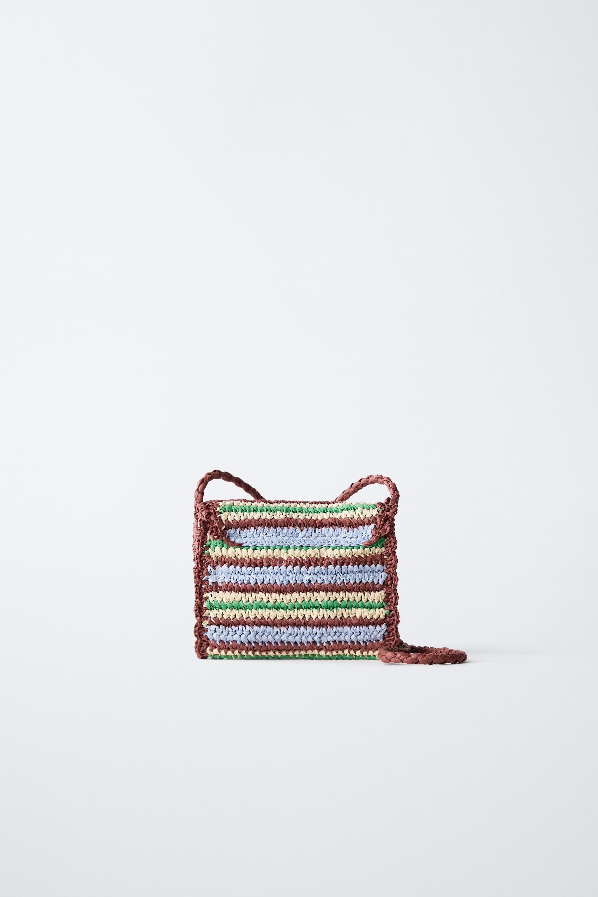 RAFFIA EFFECT CROSSBODY BAG