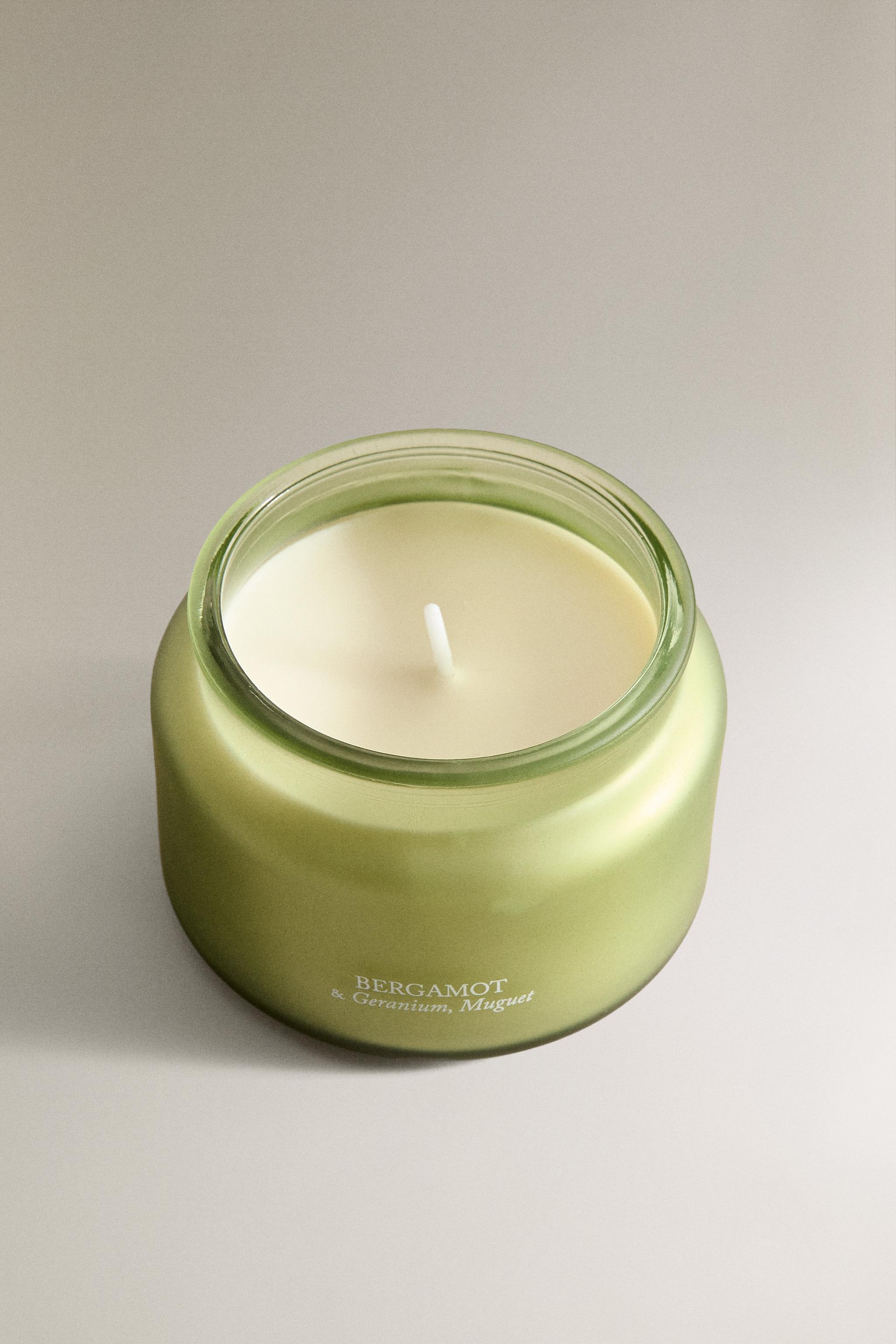 (240 G) BERGAMOT & GERANIUM, MUGUET SCENTED CANDLE