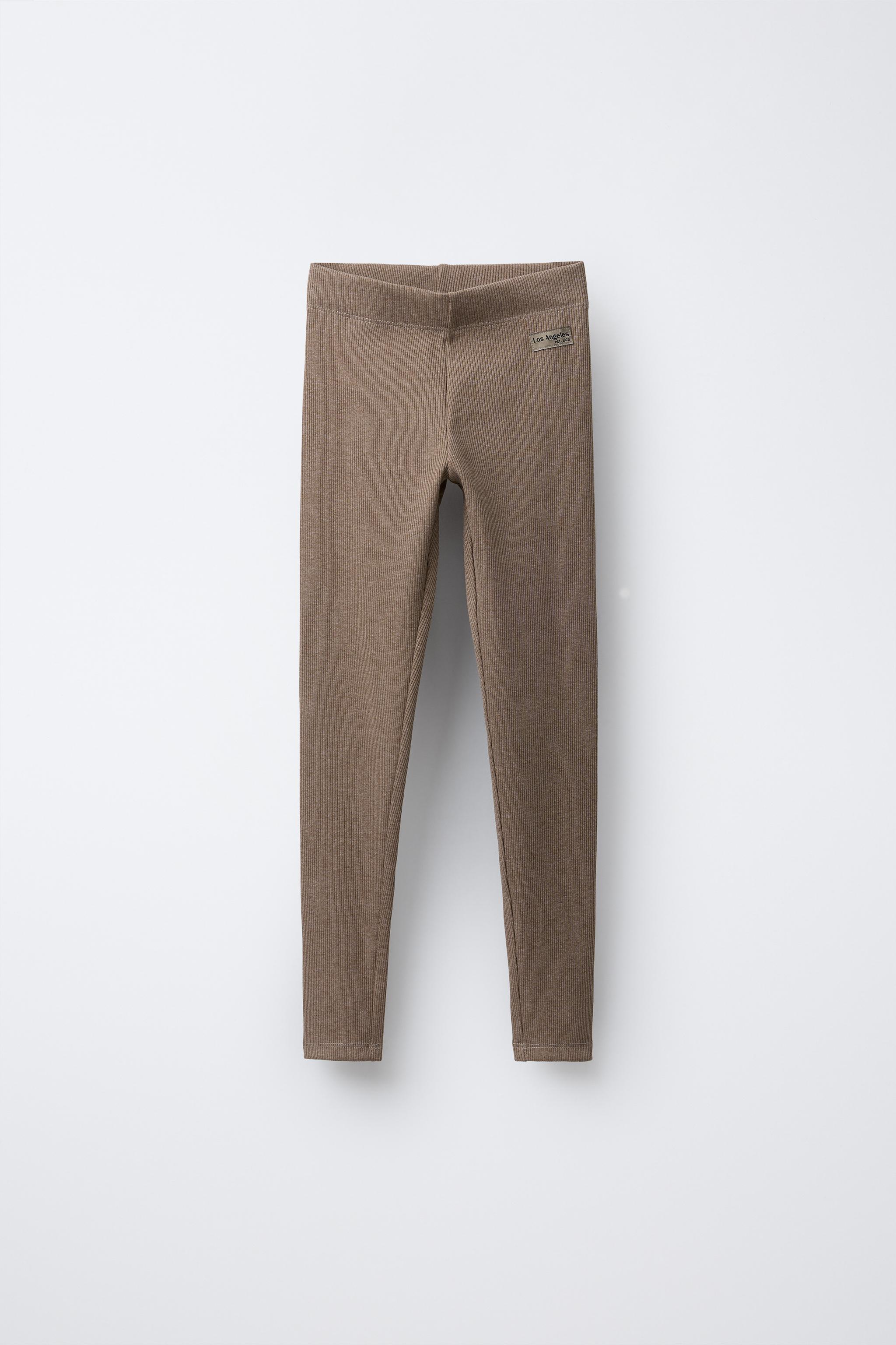 RIBBED LEGGINGS WITH LABEL