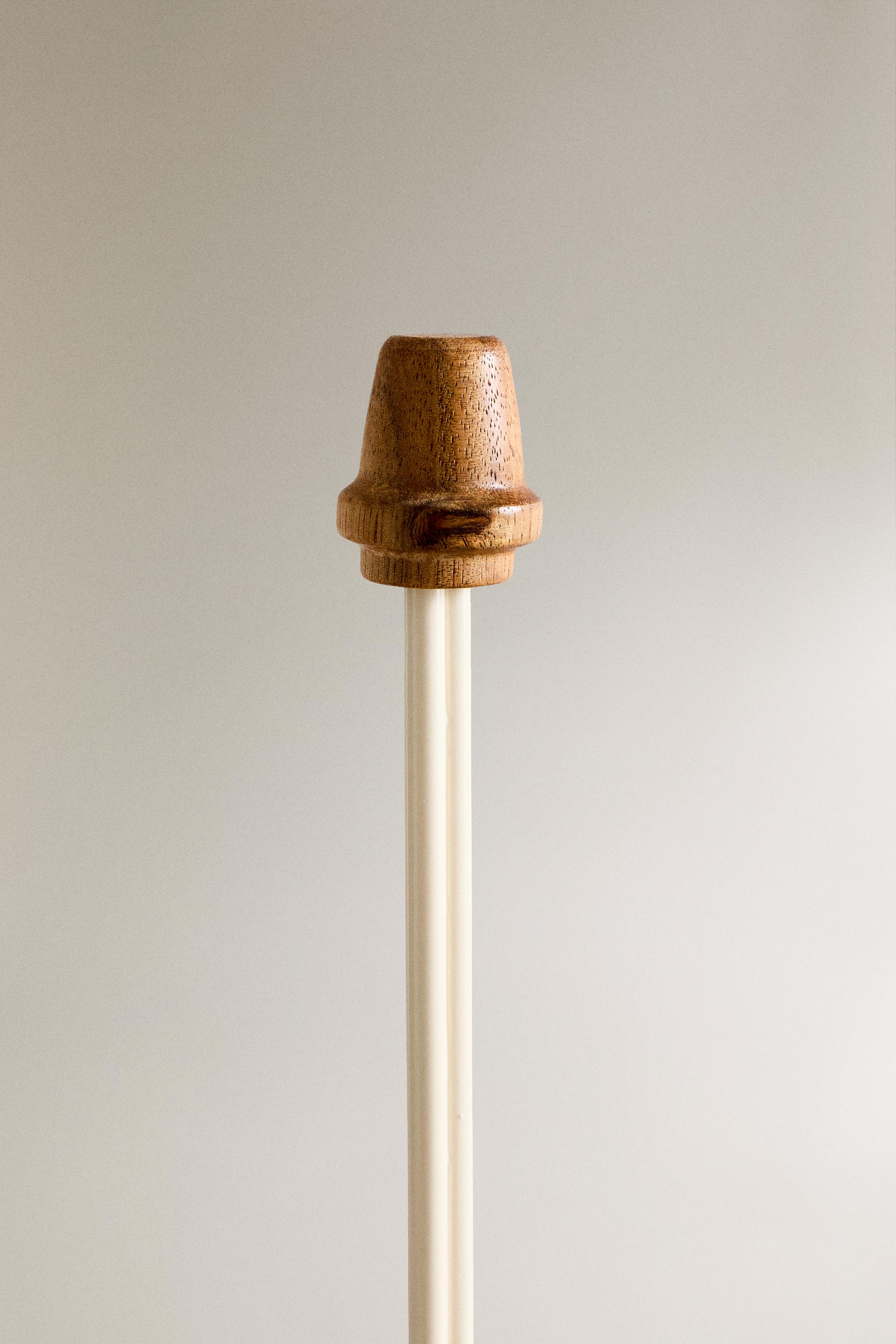 IRON AND WOOD KITCHEN ROLL HOLDER