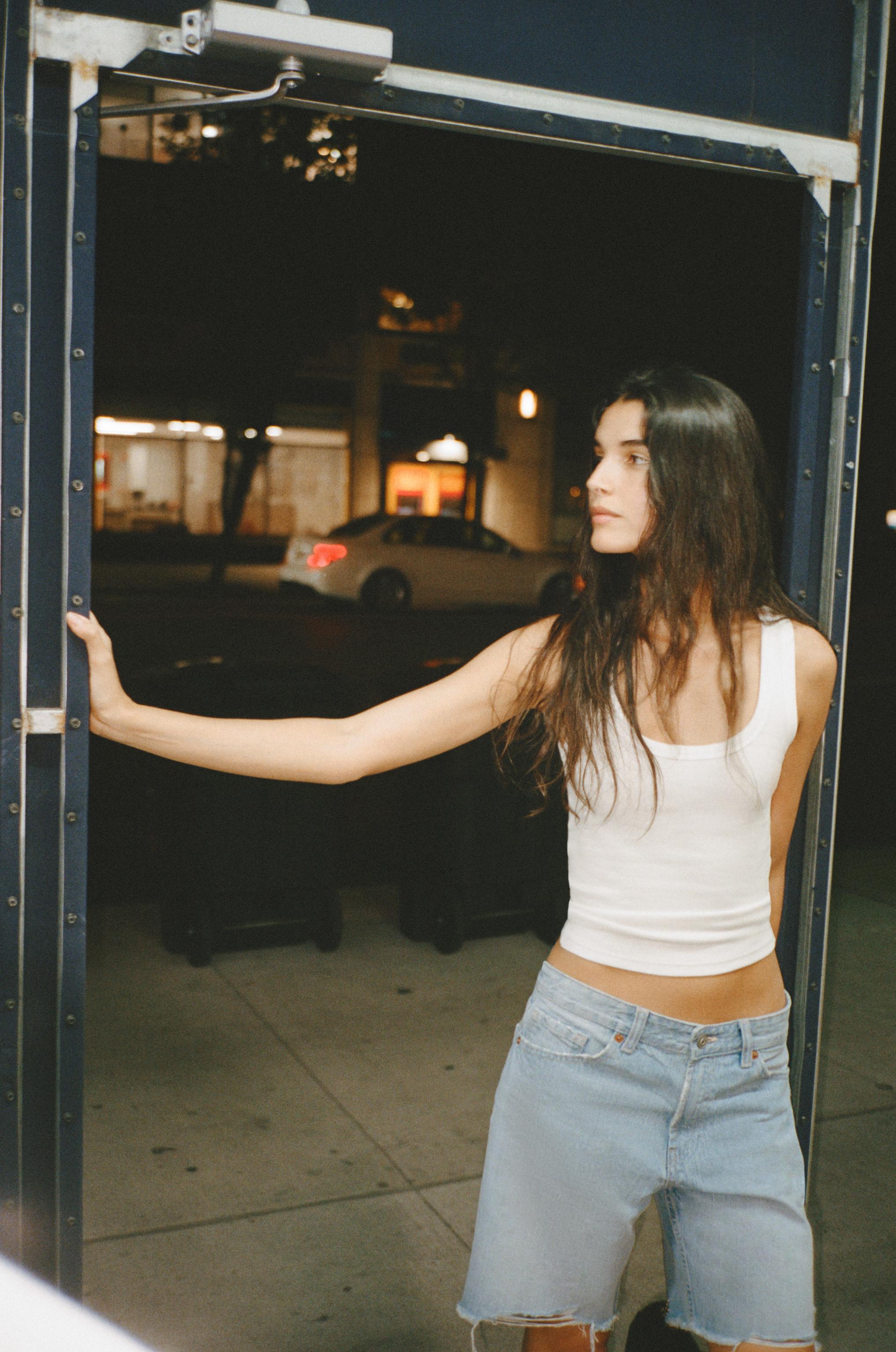 MID-RISE RIPPED TRF DENIM SHORTS