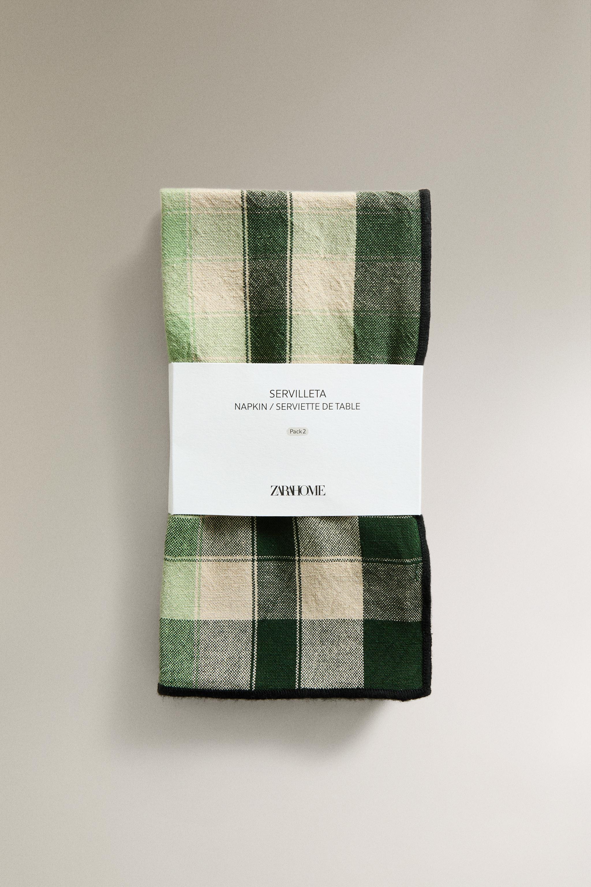 SET OF CHECKED COTTON NAPKINS (SET OF 2)