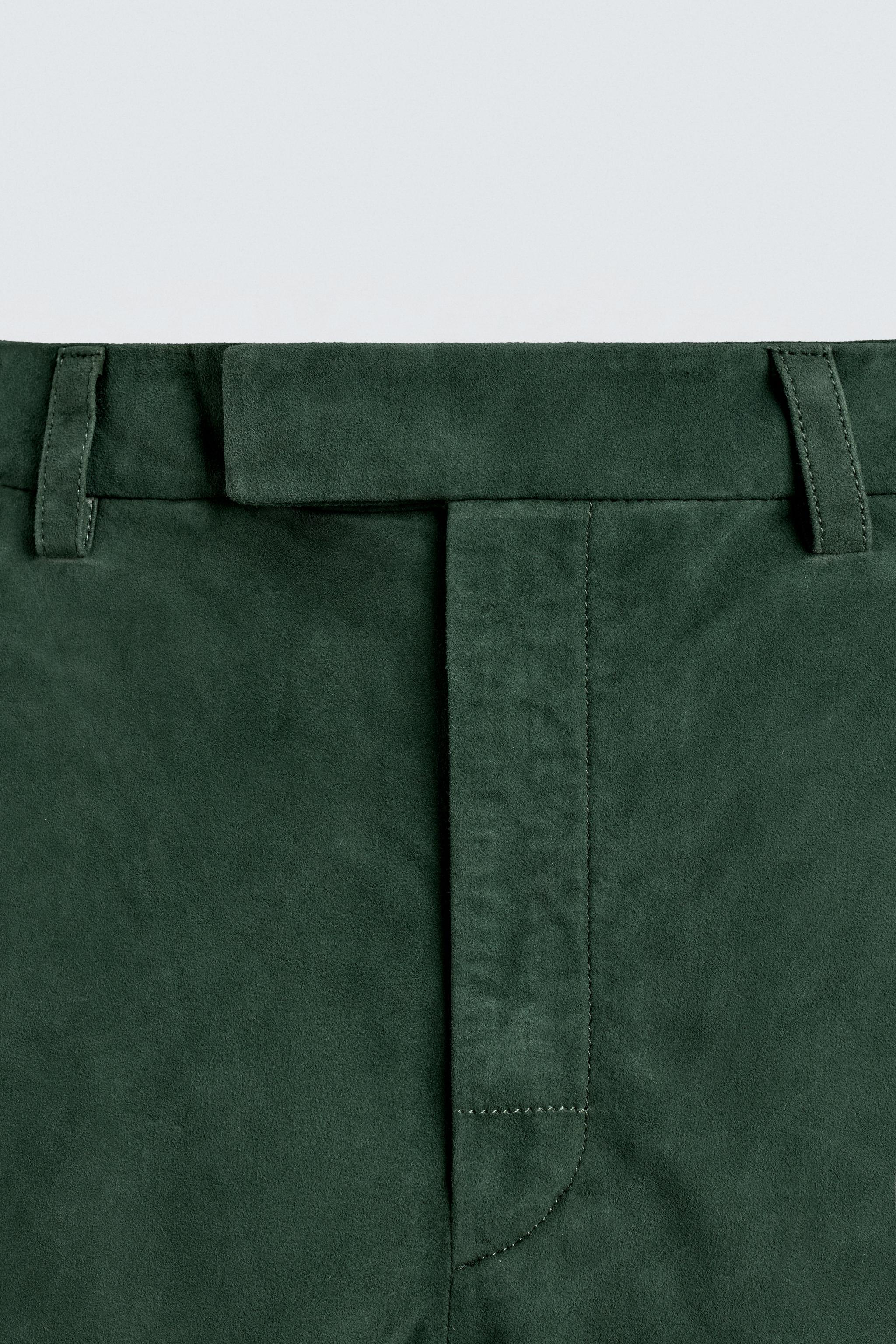 RELAXED FIT SUEDE LEATHER SHORTS