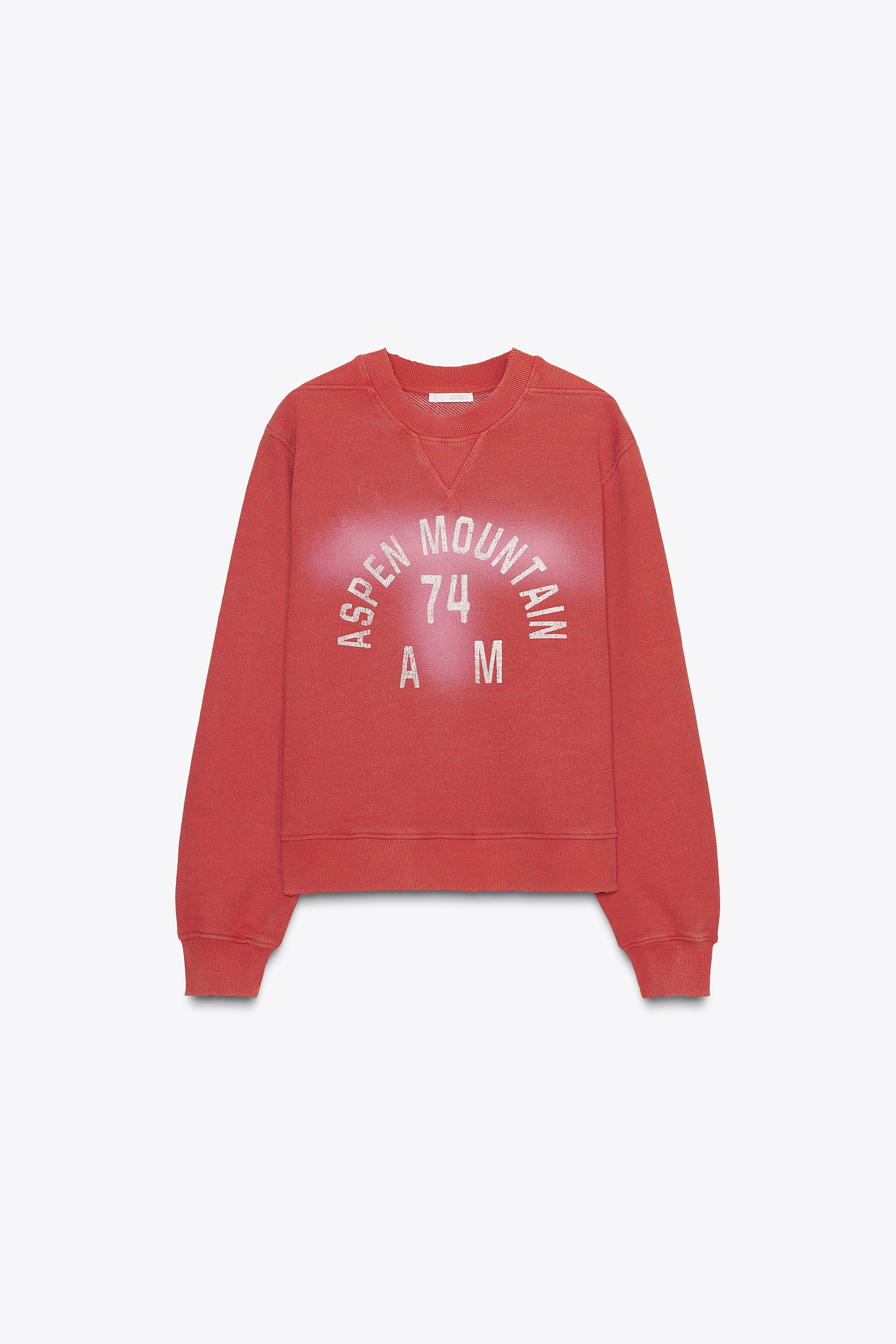 WASHED EFFECT TEXT SWEATSHIRT