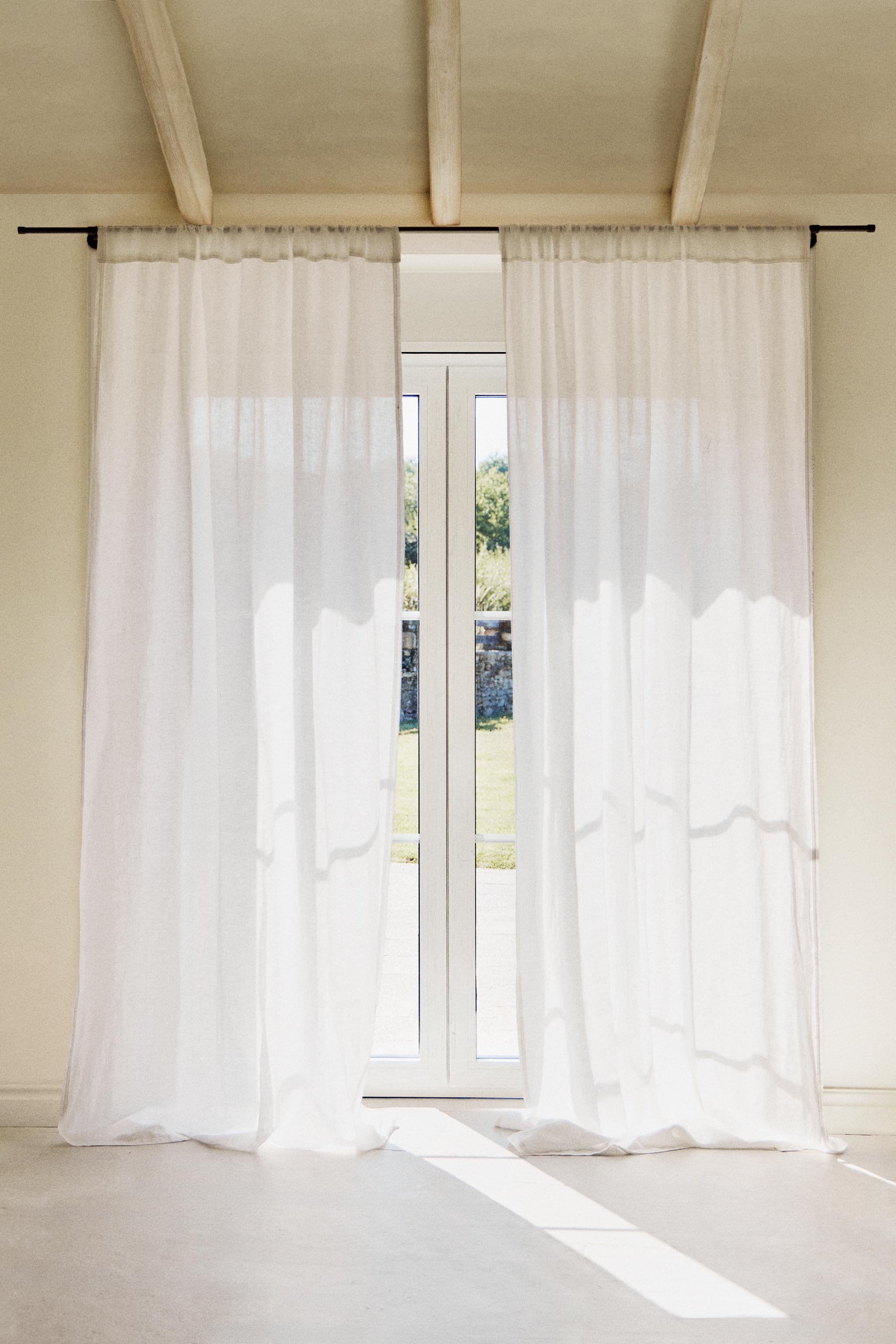 MEDIUM OPACITY FADED LINEN CURTAIN