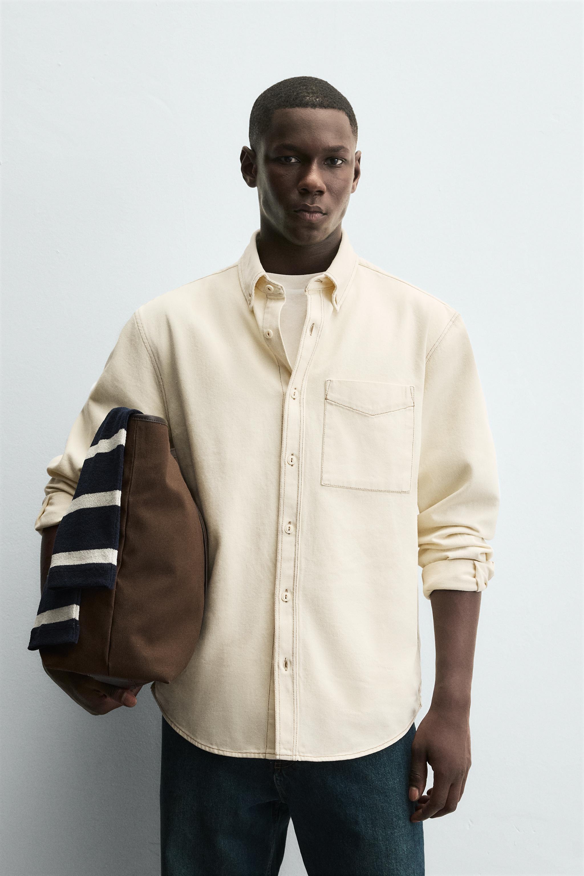CONTRAST STITCHING OVERSHIRT
