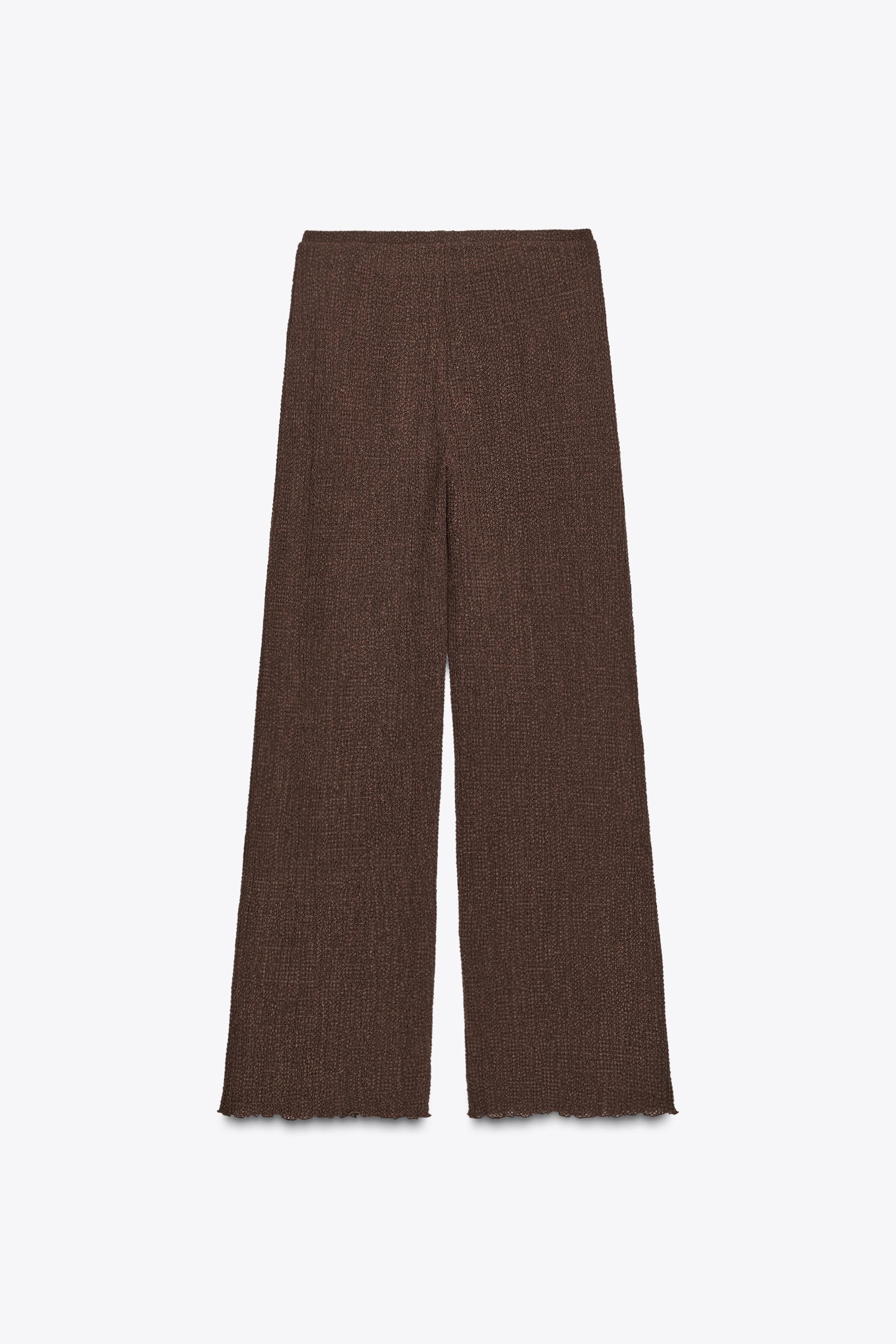 TEXTURED STRAIGHT LEG PANTS