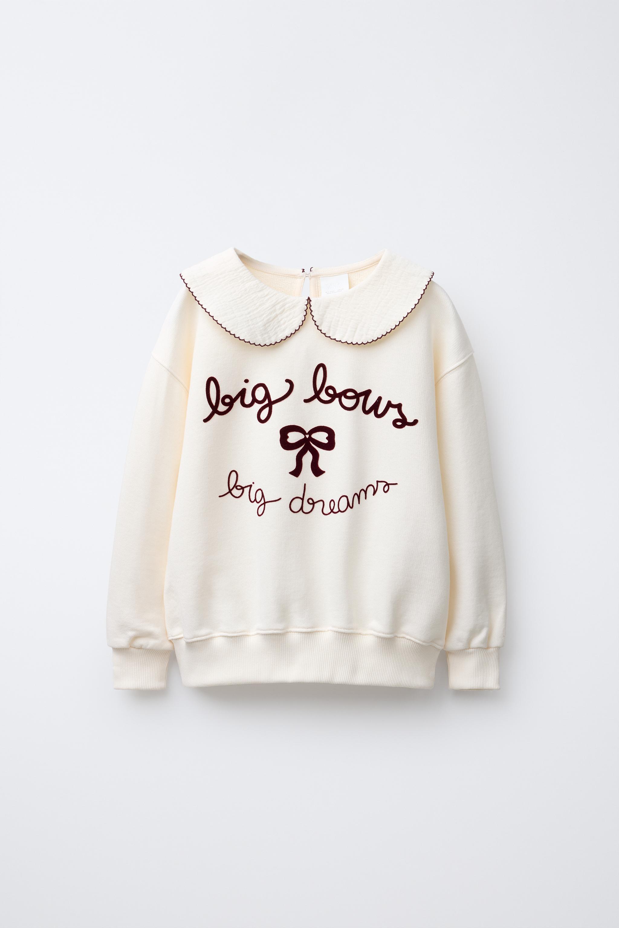 EMBROIDERED PETER PAN COLLAR SWEATSHIRT