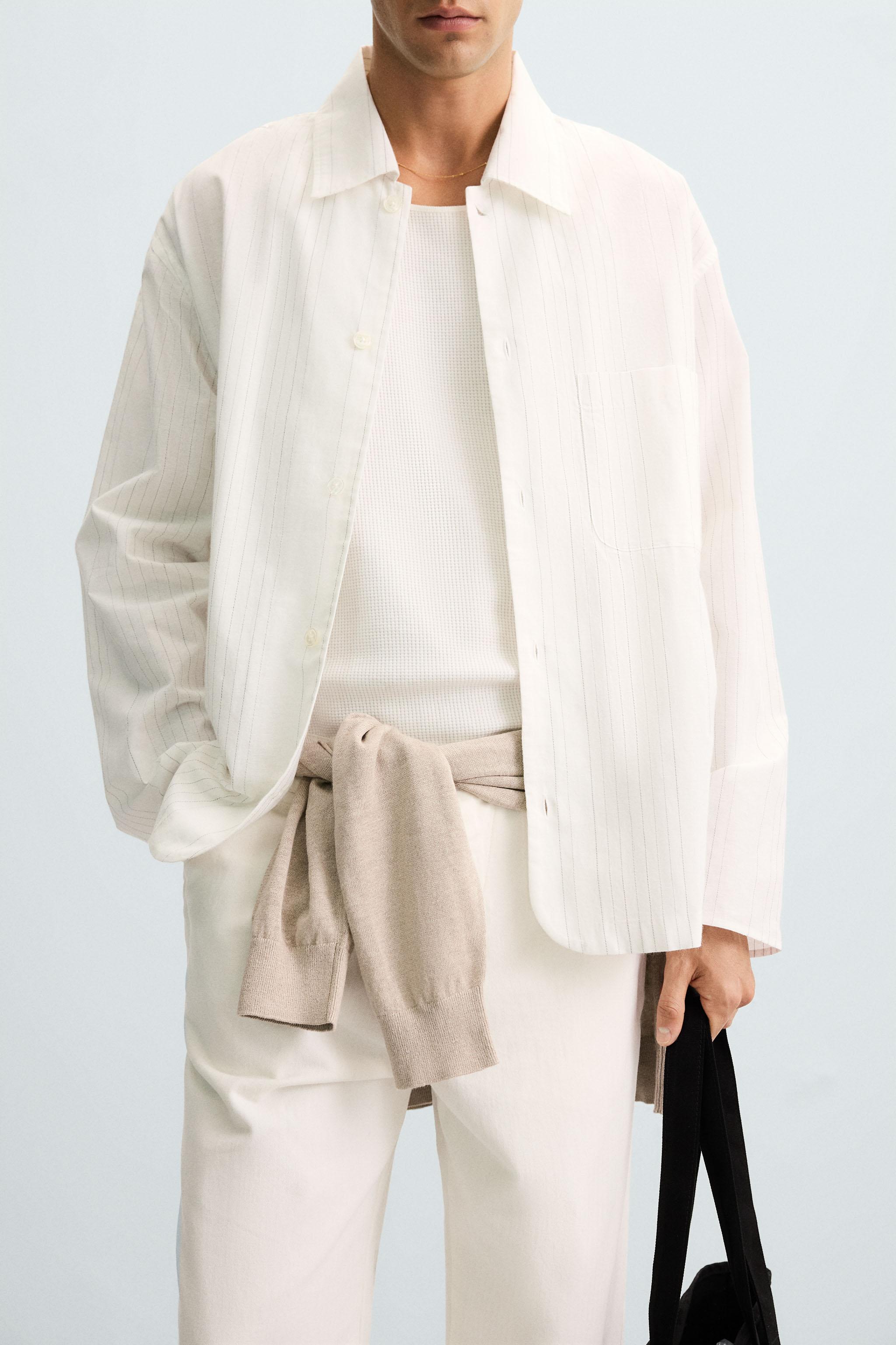 TEXTURED WEAVE STRIPED SHIRT