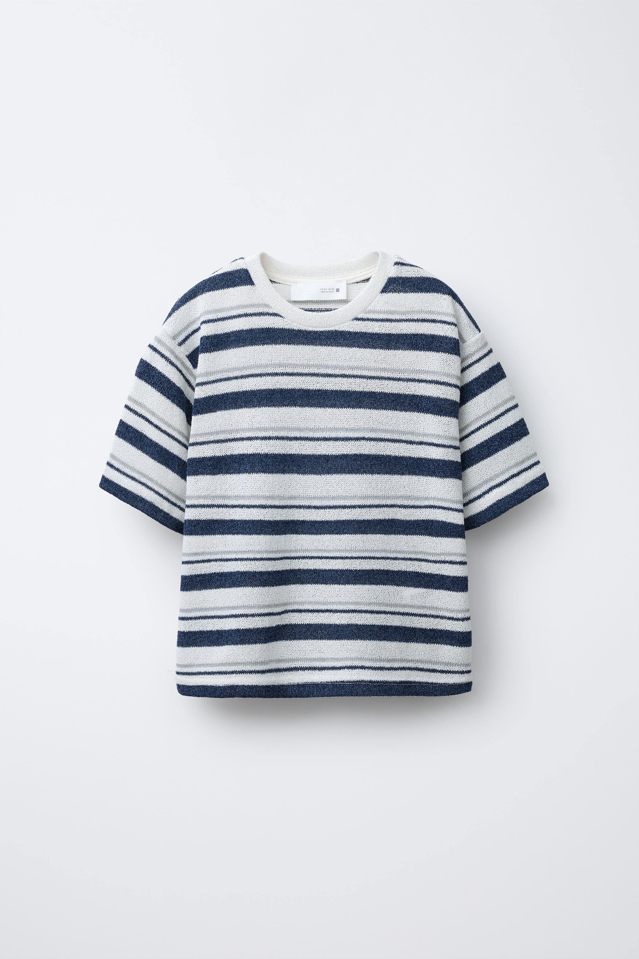 STRIPED KNIT T-SHIRT
