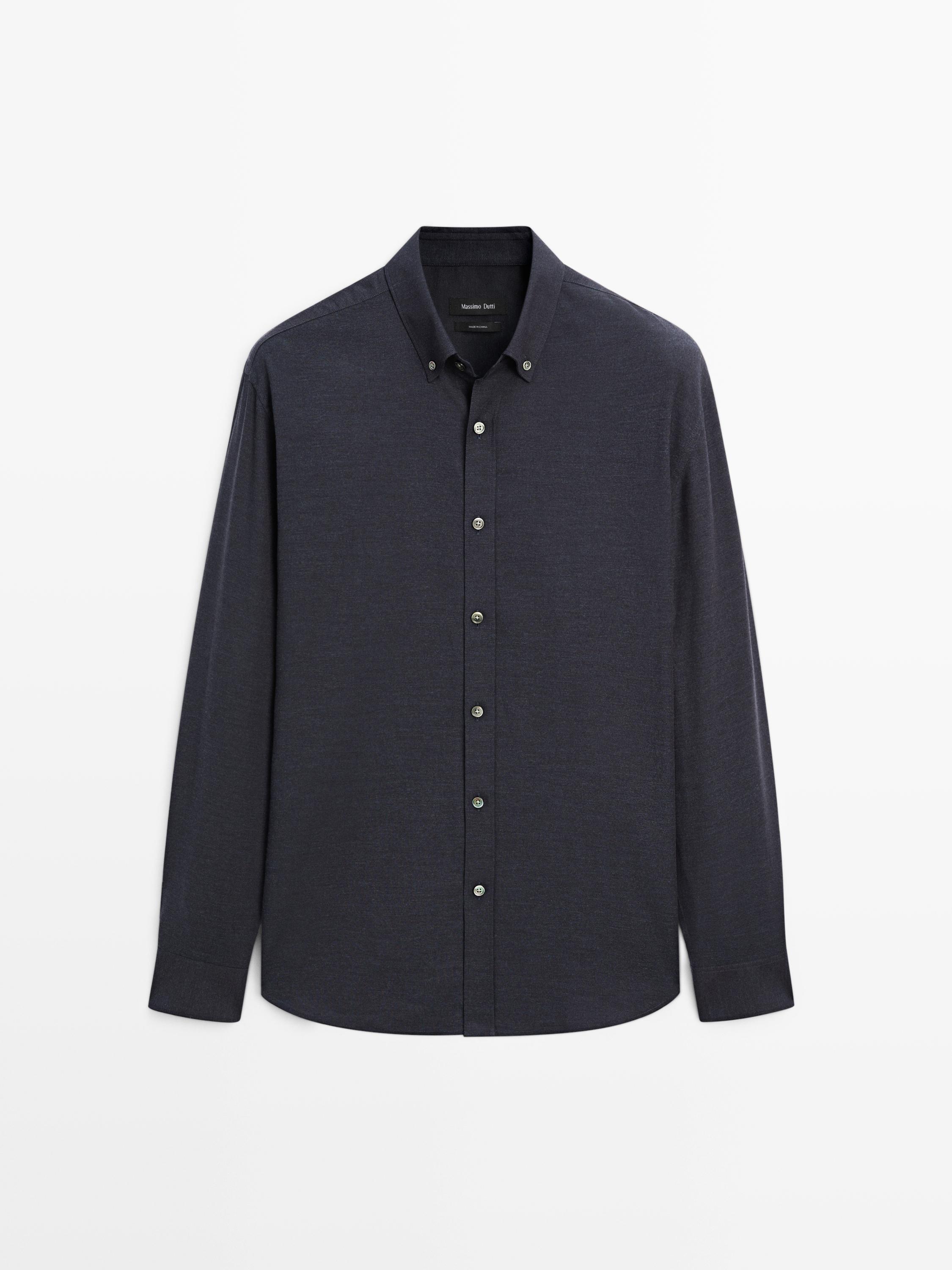 Soft regular fit melange shirt