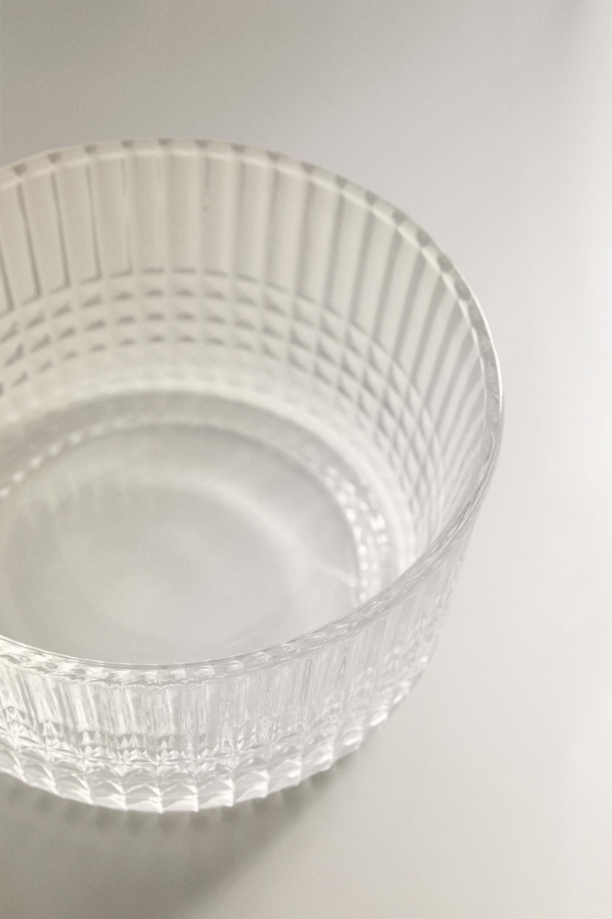 MINI GLASS BOWL WITH RAISED GEOMETRIC DESIGN