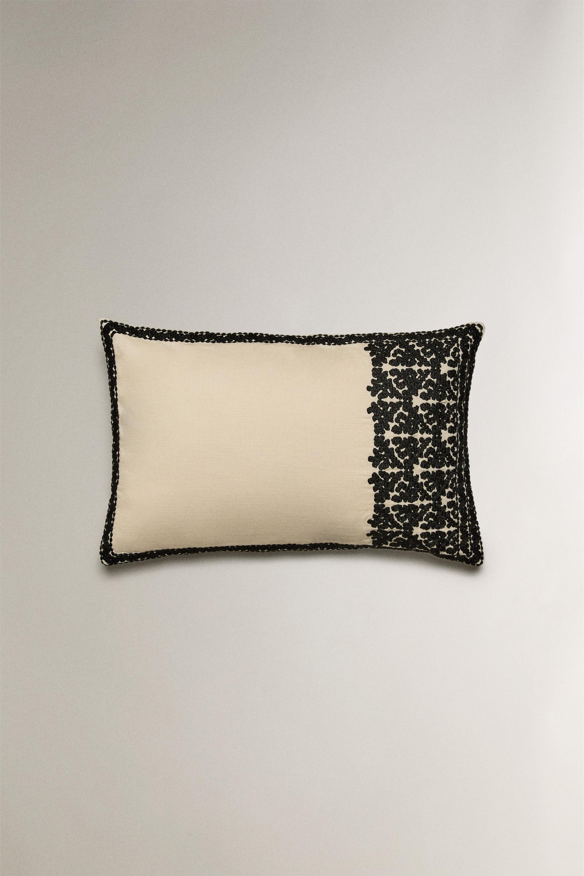 EMBROIDERED THROW PILLOW COVER