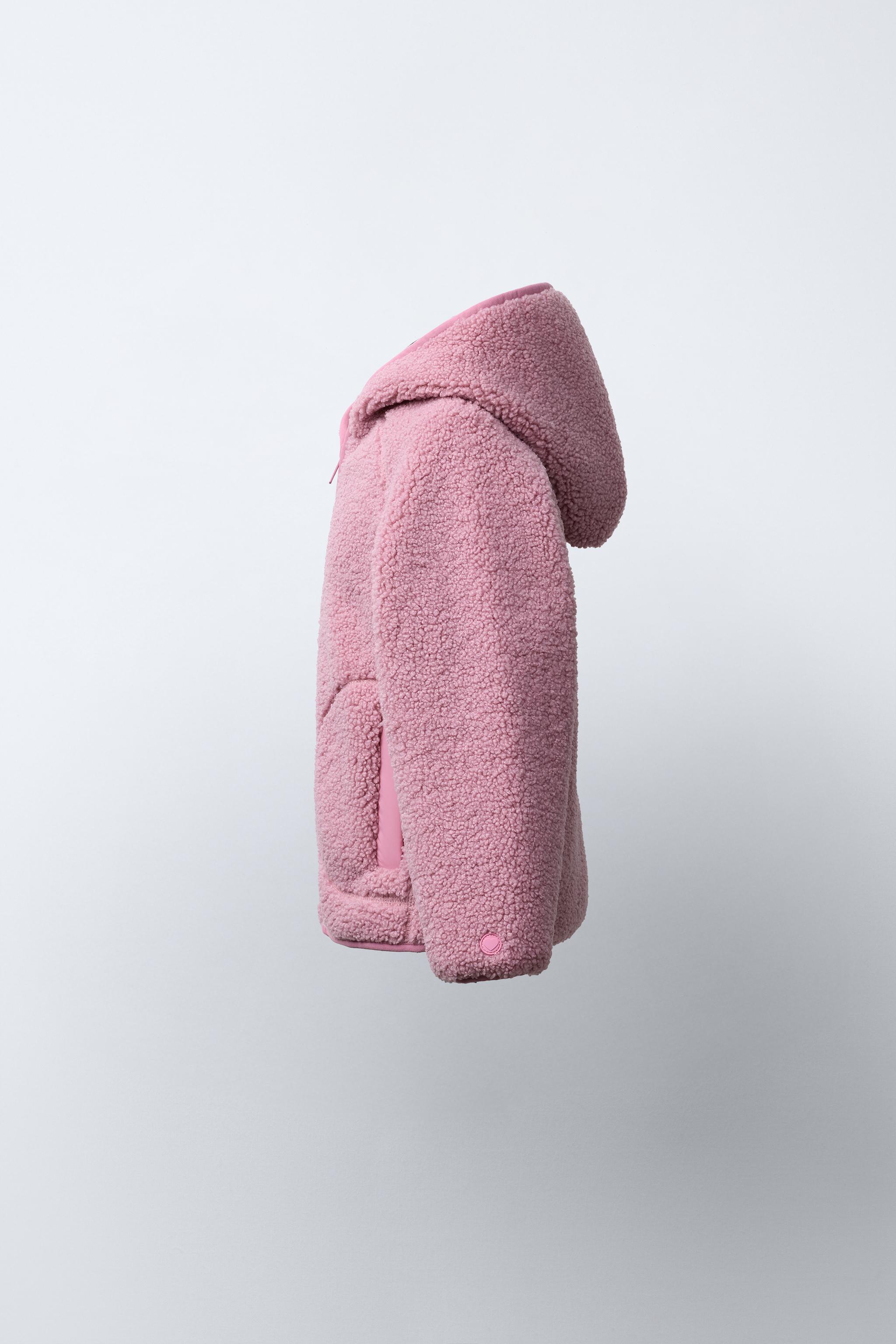 HOODED FAUX SHEARLING JACKET