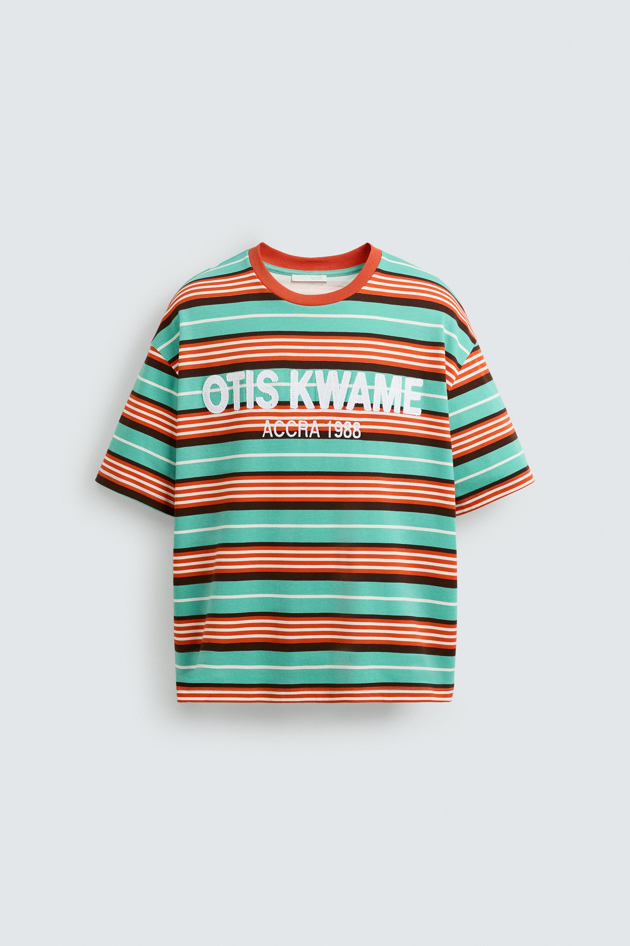 EMBROIDERED STRIPED T-SHIRT © OTIS KWAME KYE QUAICOE