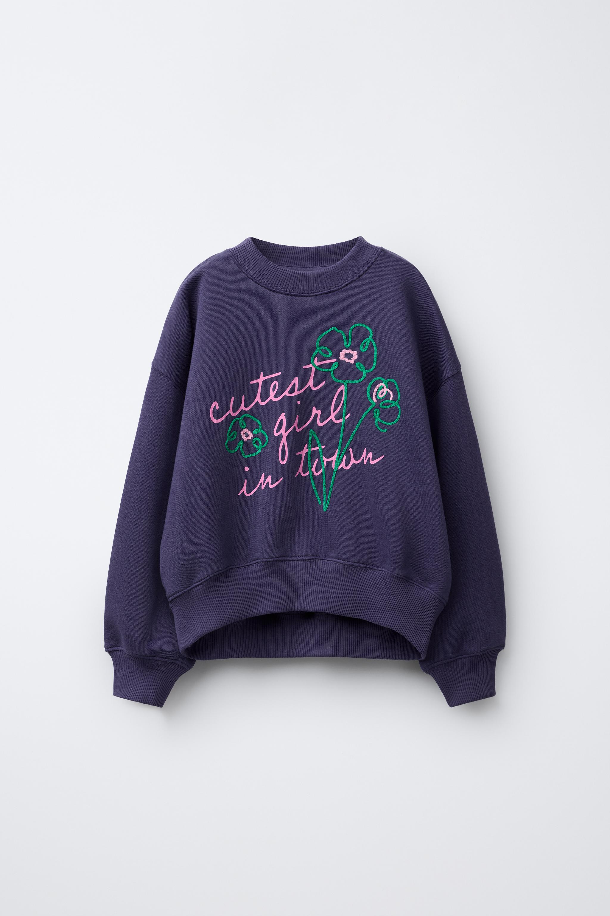 TEXT EMBROIDERY SWEATSHIRT