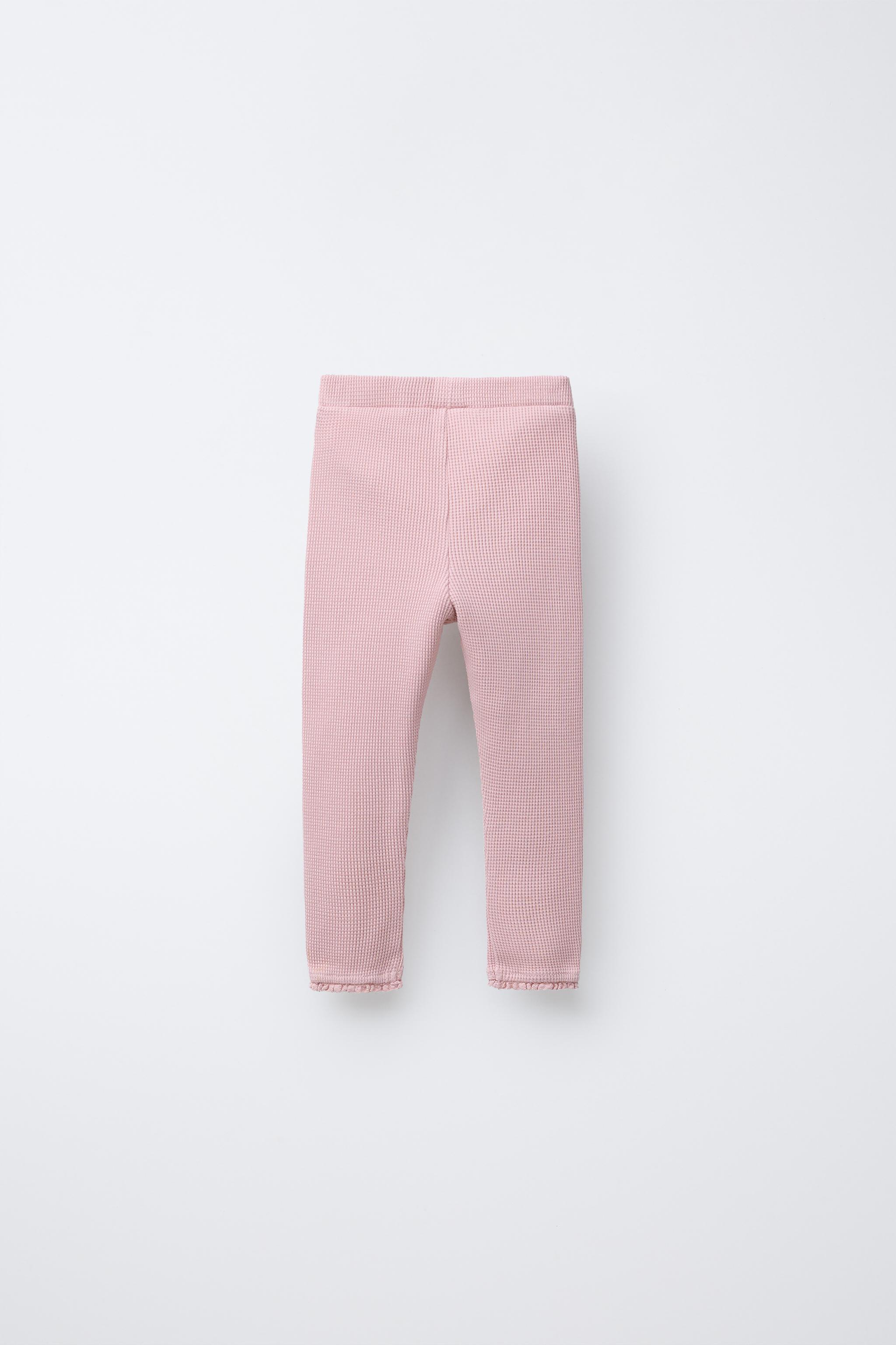 LACE TRIM WAFFLE LEGGINGS