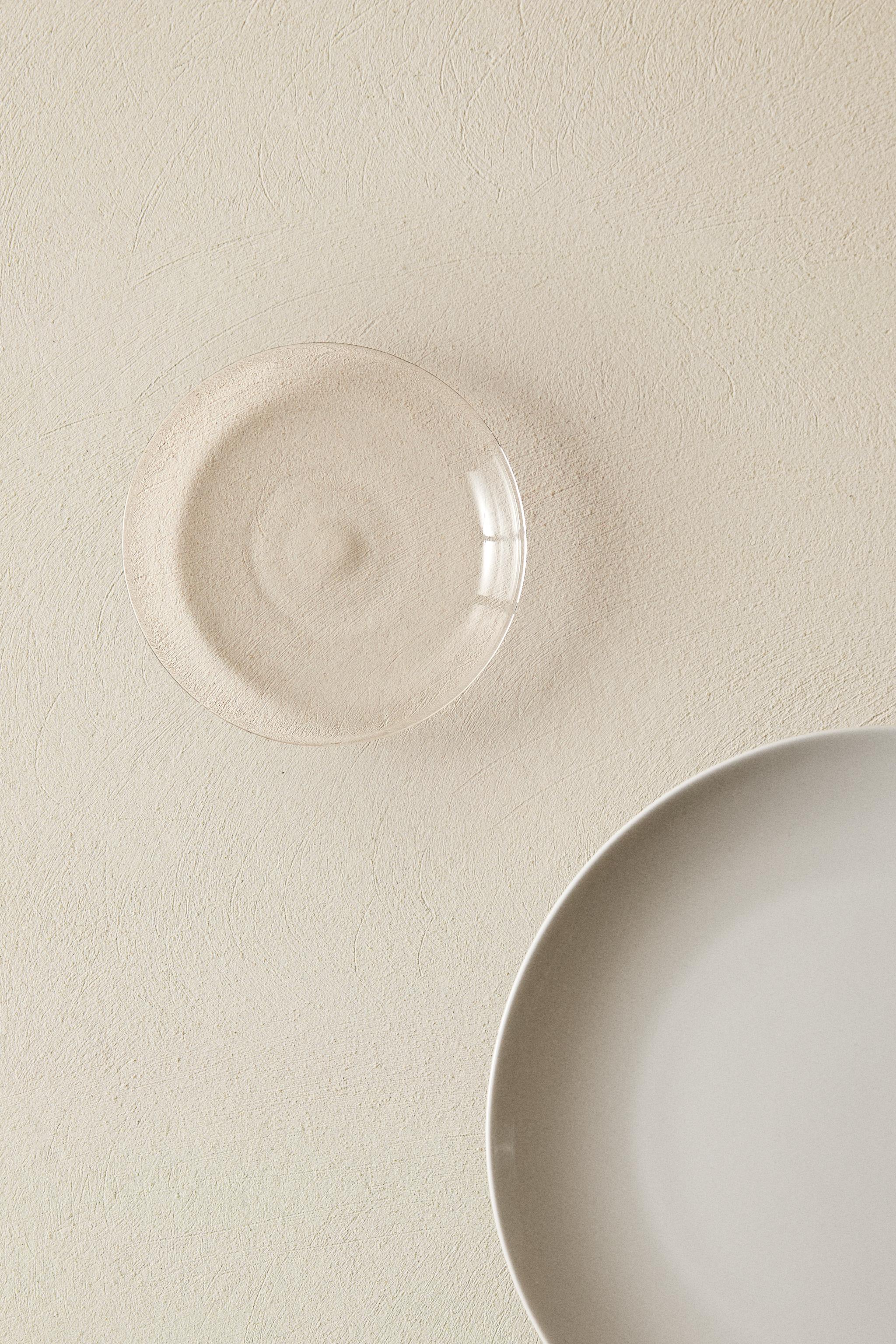 BOROSILICATE GLASS SIDE PLATE WITH RIM