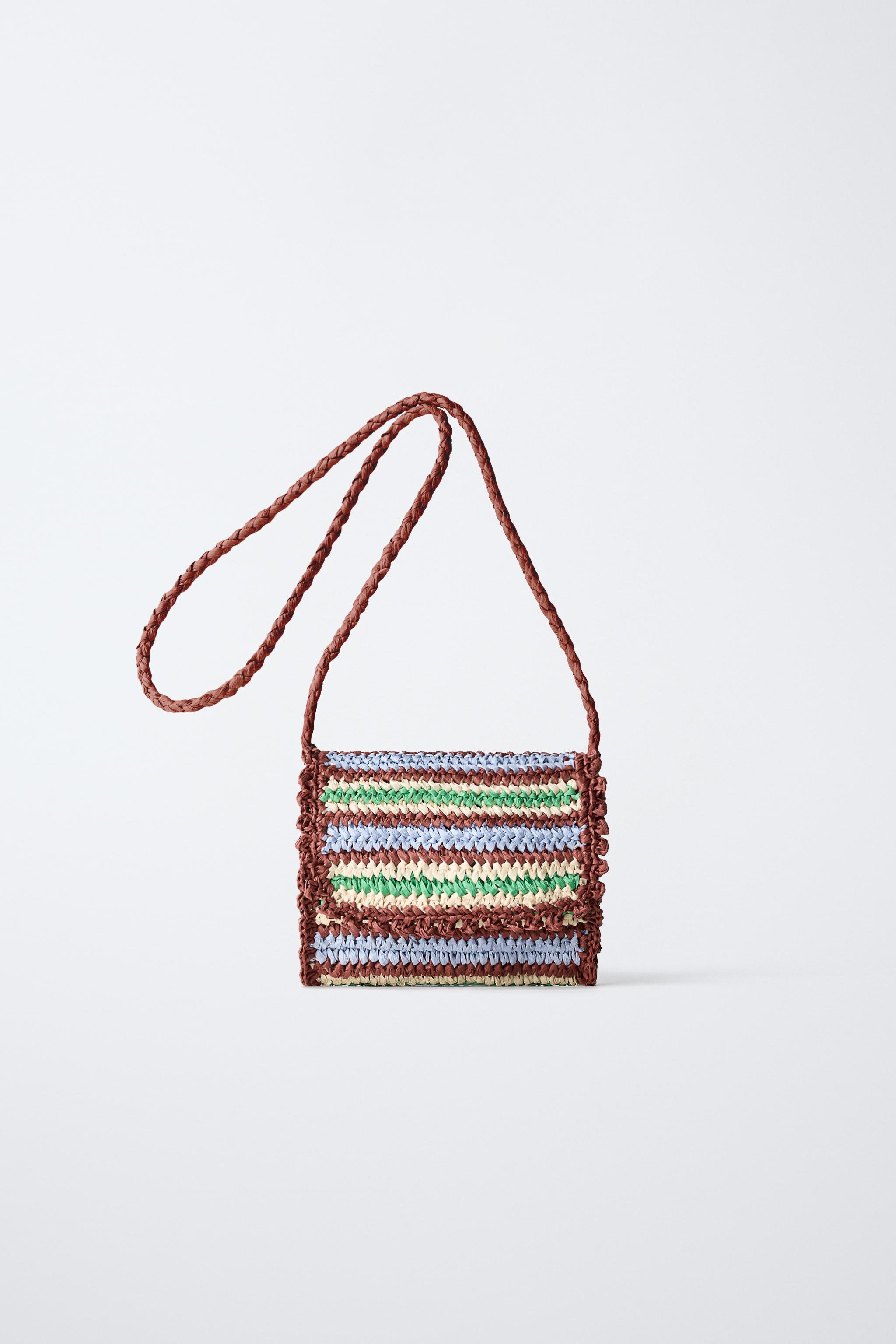 RAFFIA EFFECT CROSSBODY BAG