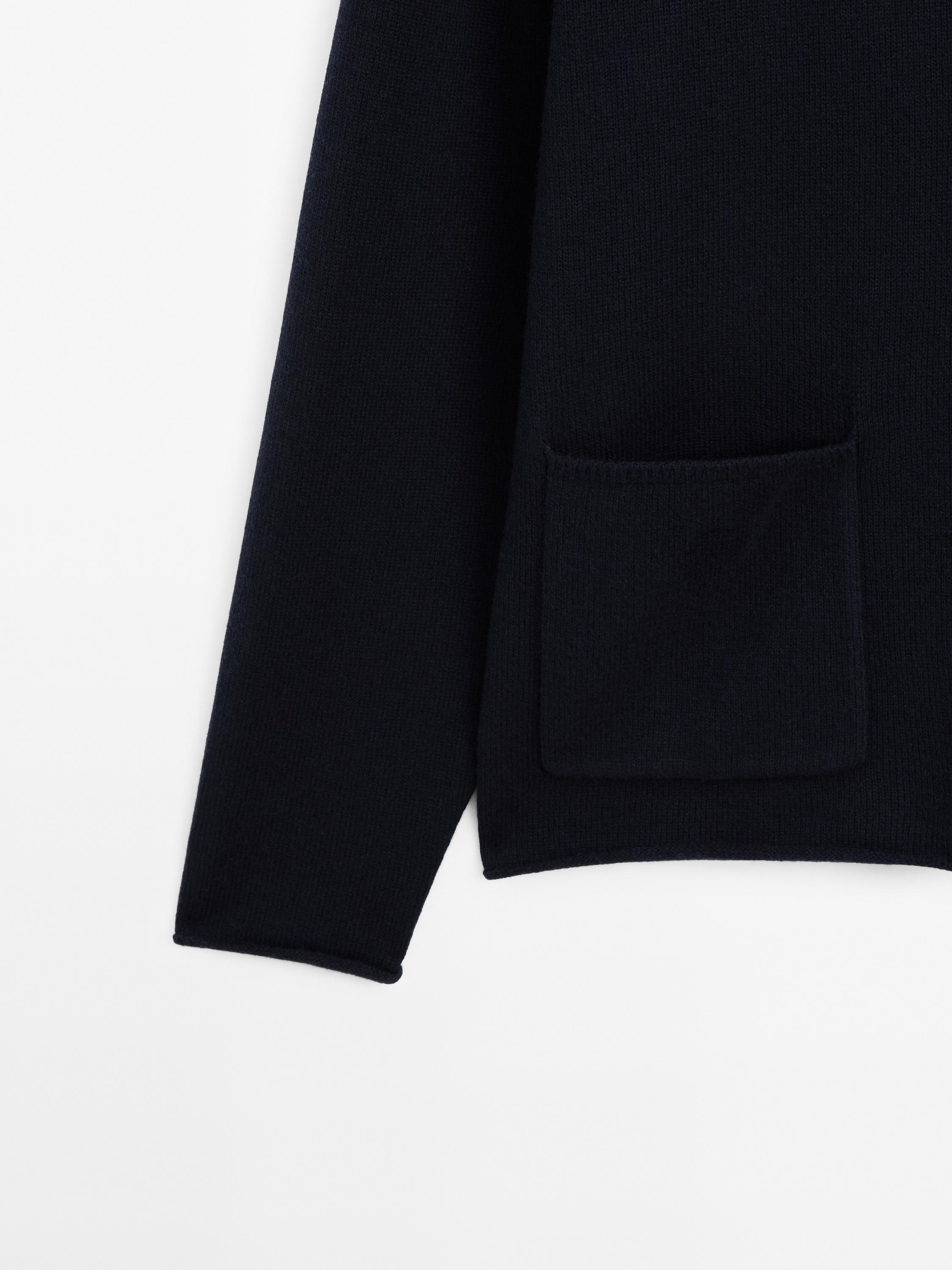 Cotton blend knit cardigan