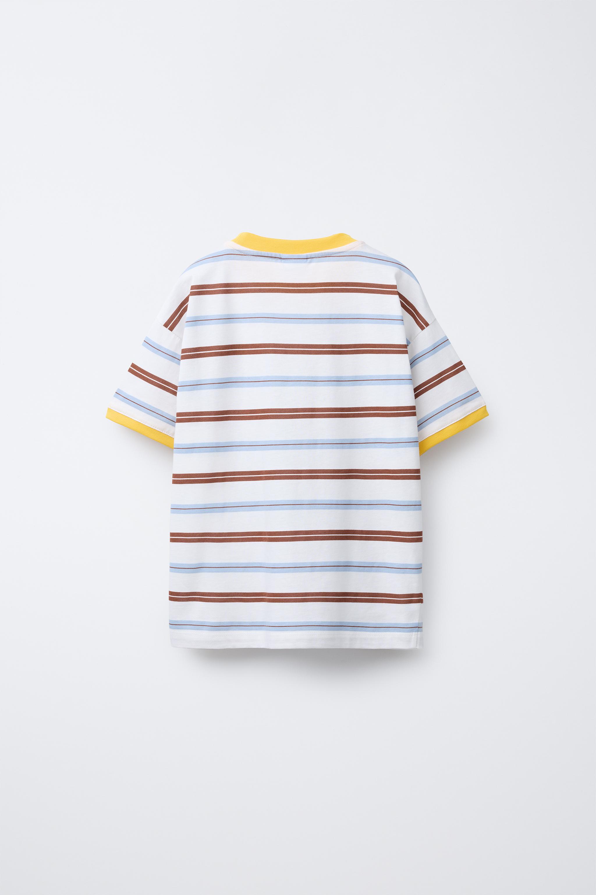 STRIPED AND EMBROIDERED T-SHIRT
