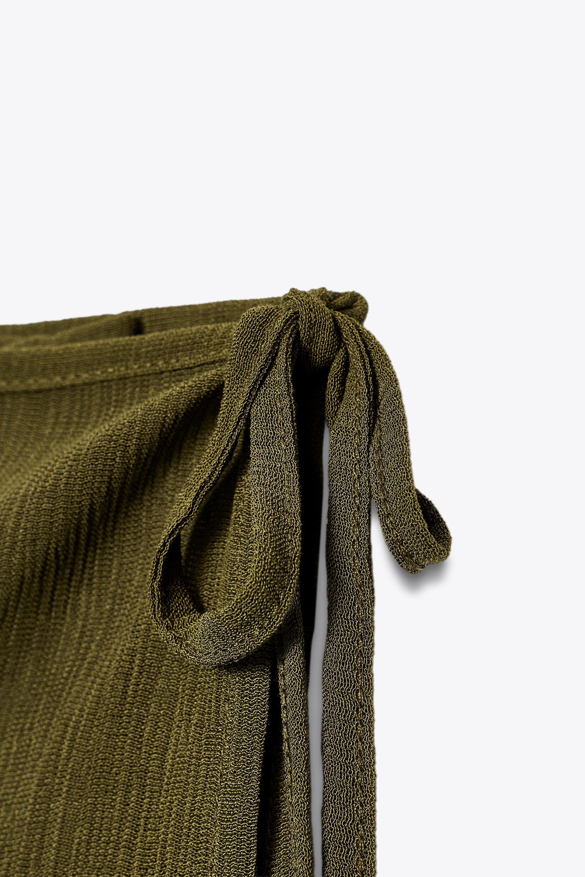 SEMI-SHEER TEXTURED WRAP SKIRT