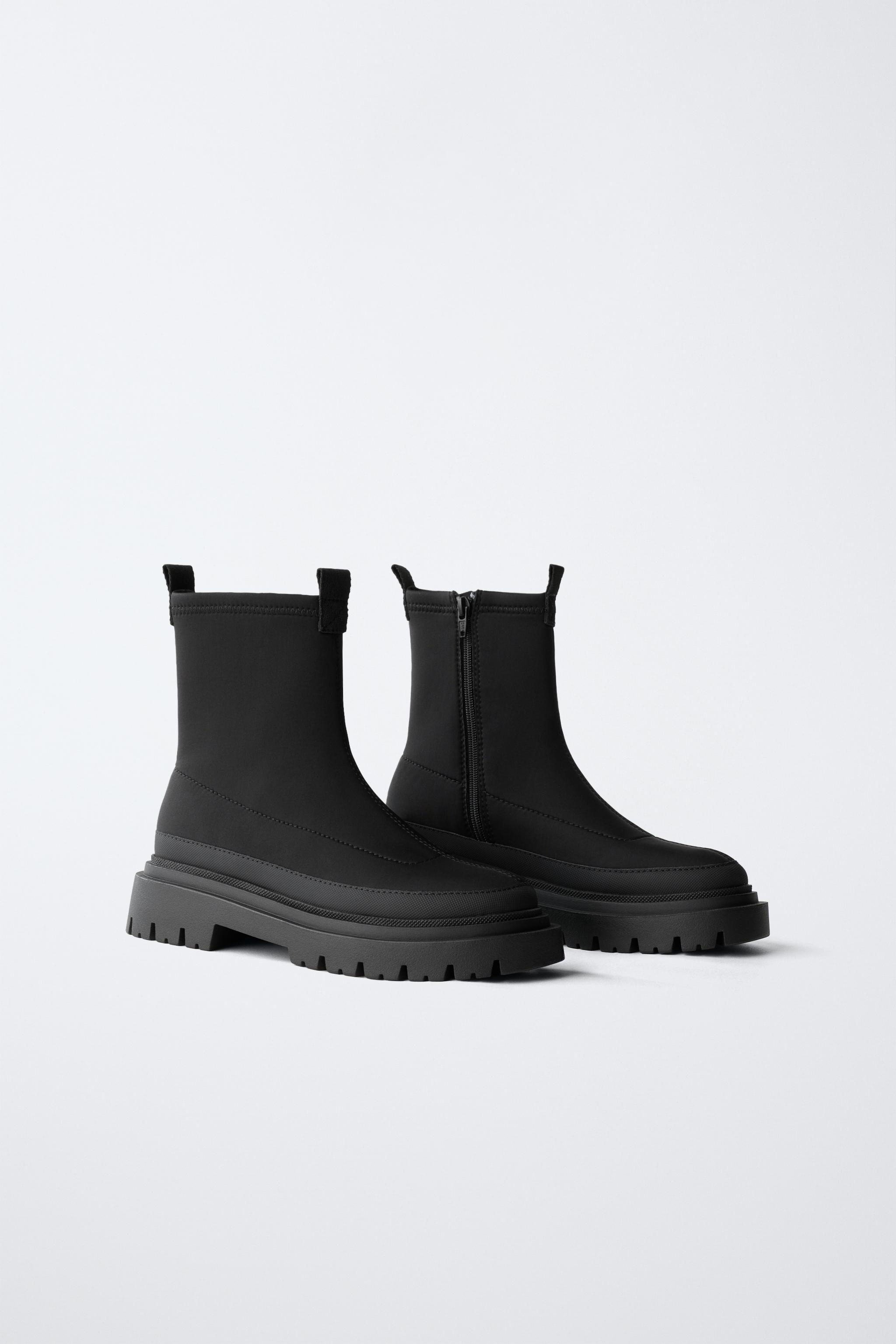 WATER REPELLENT SOCK-STYLE ANKLE BOOTS