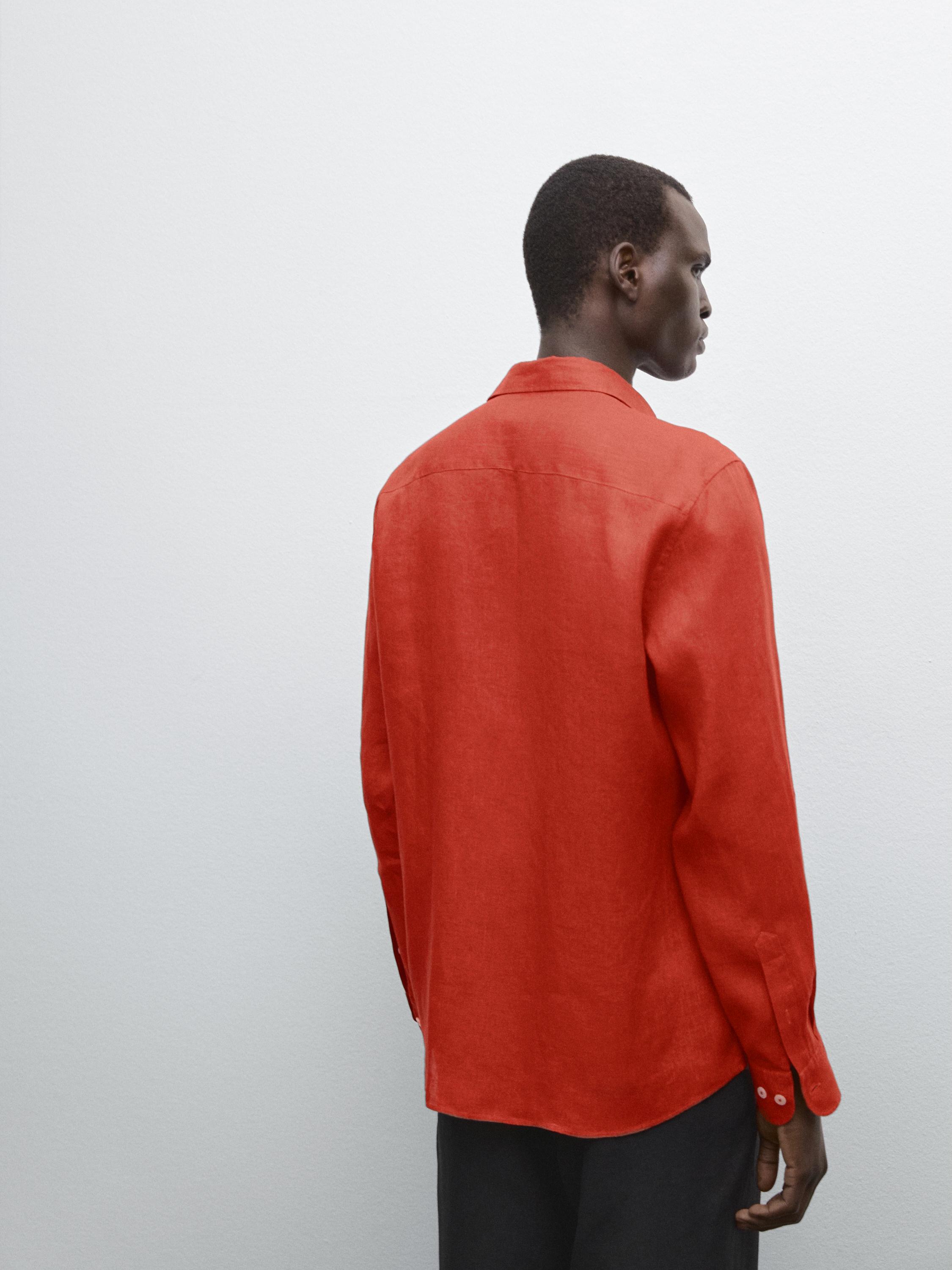 100% linen slim fit shirt