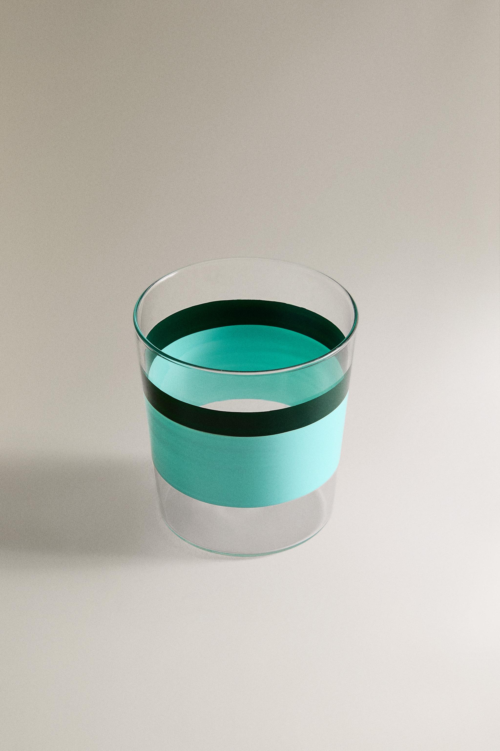 BOROSILICATE GLASS TUMBLER WITH STRIPES X COLLAGERIE