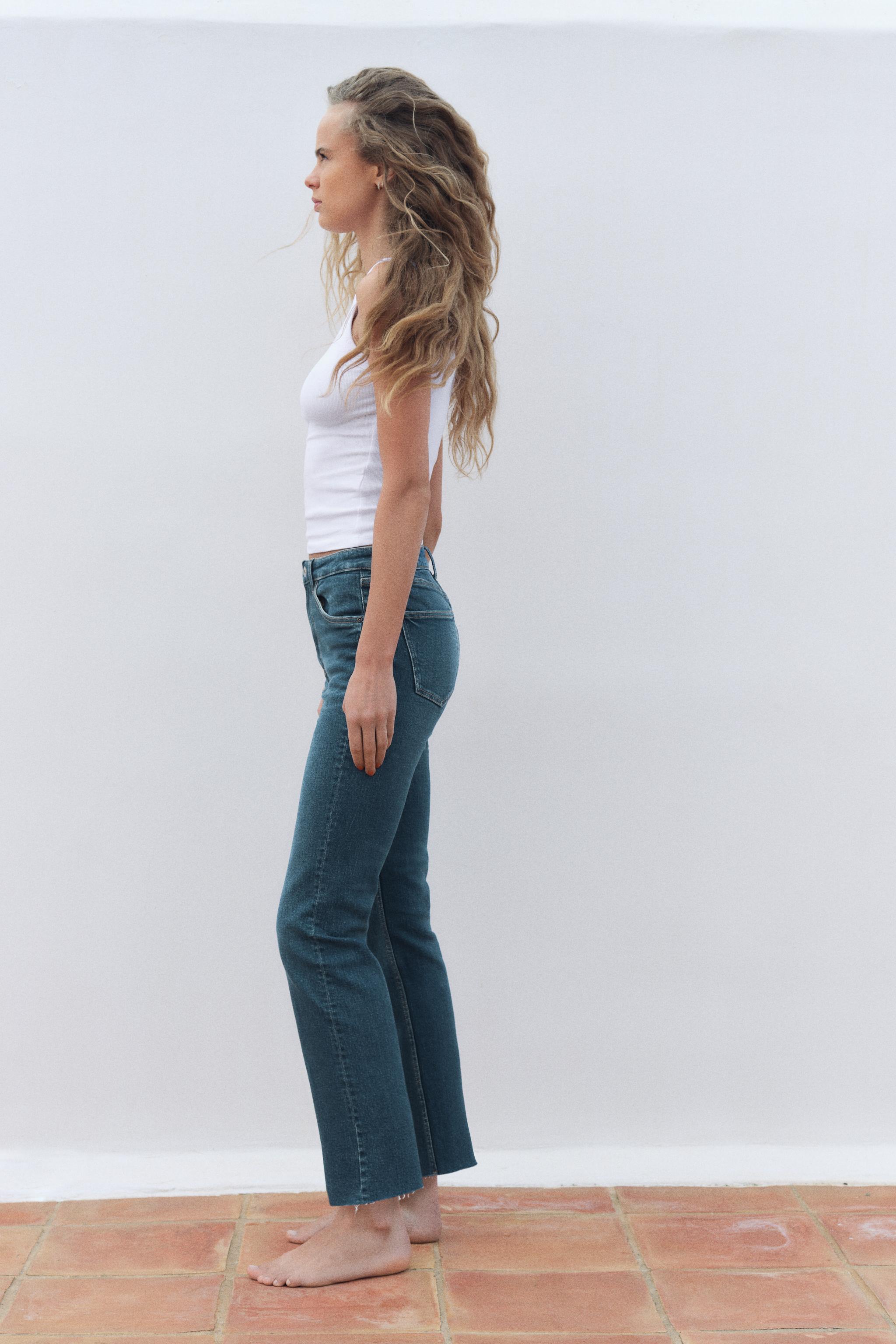 FLARED CROPPED HIGH WAIST TRF JEANS