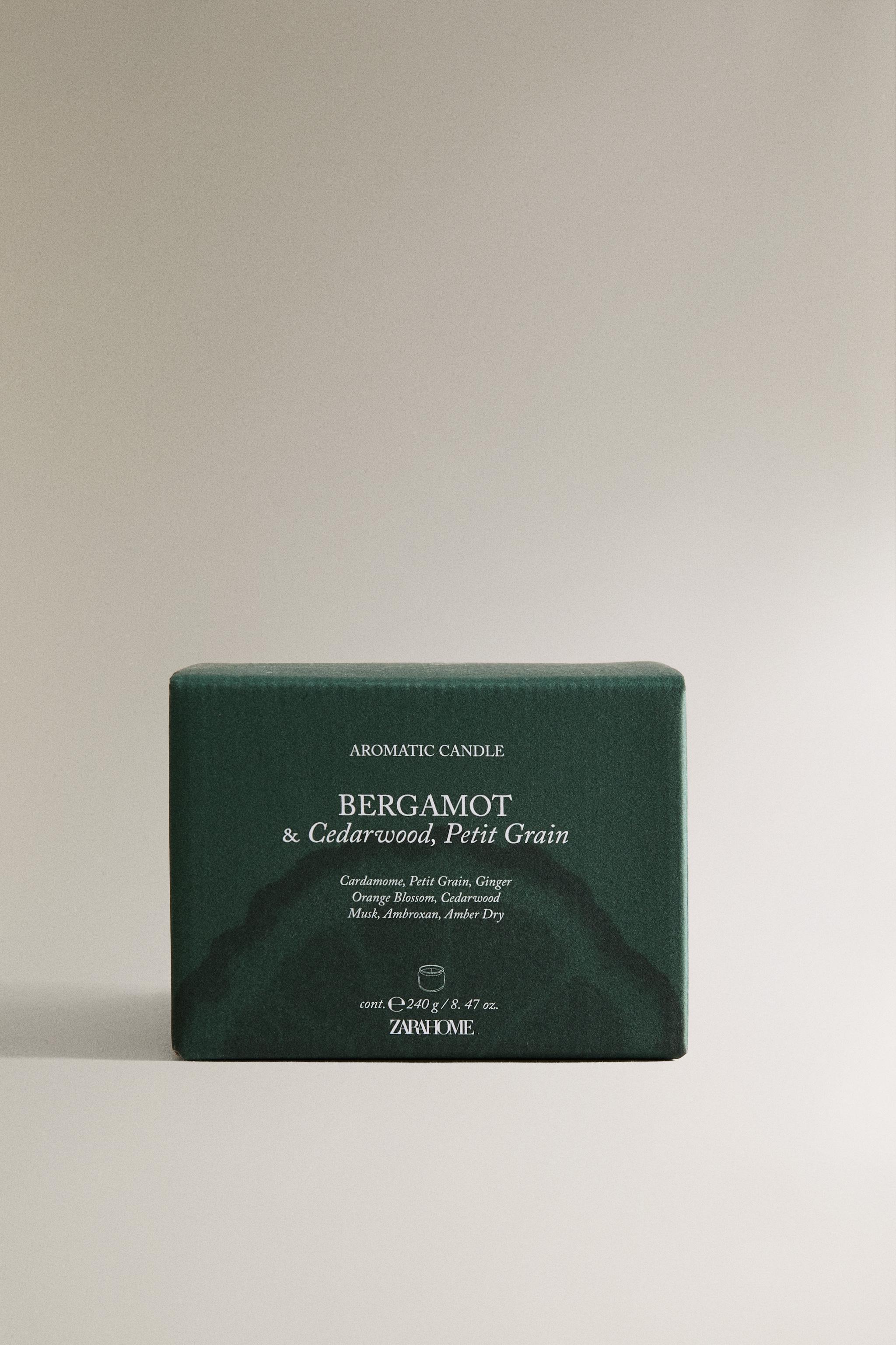 (240 G) BERGAMOT & CEDAR WOOD, PETIT GRAIN SCENTED CANDLES