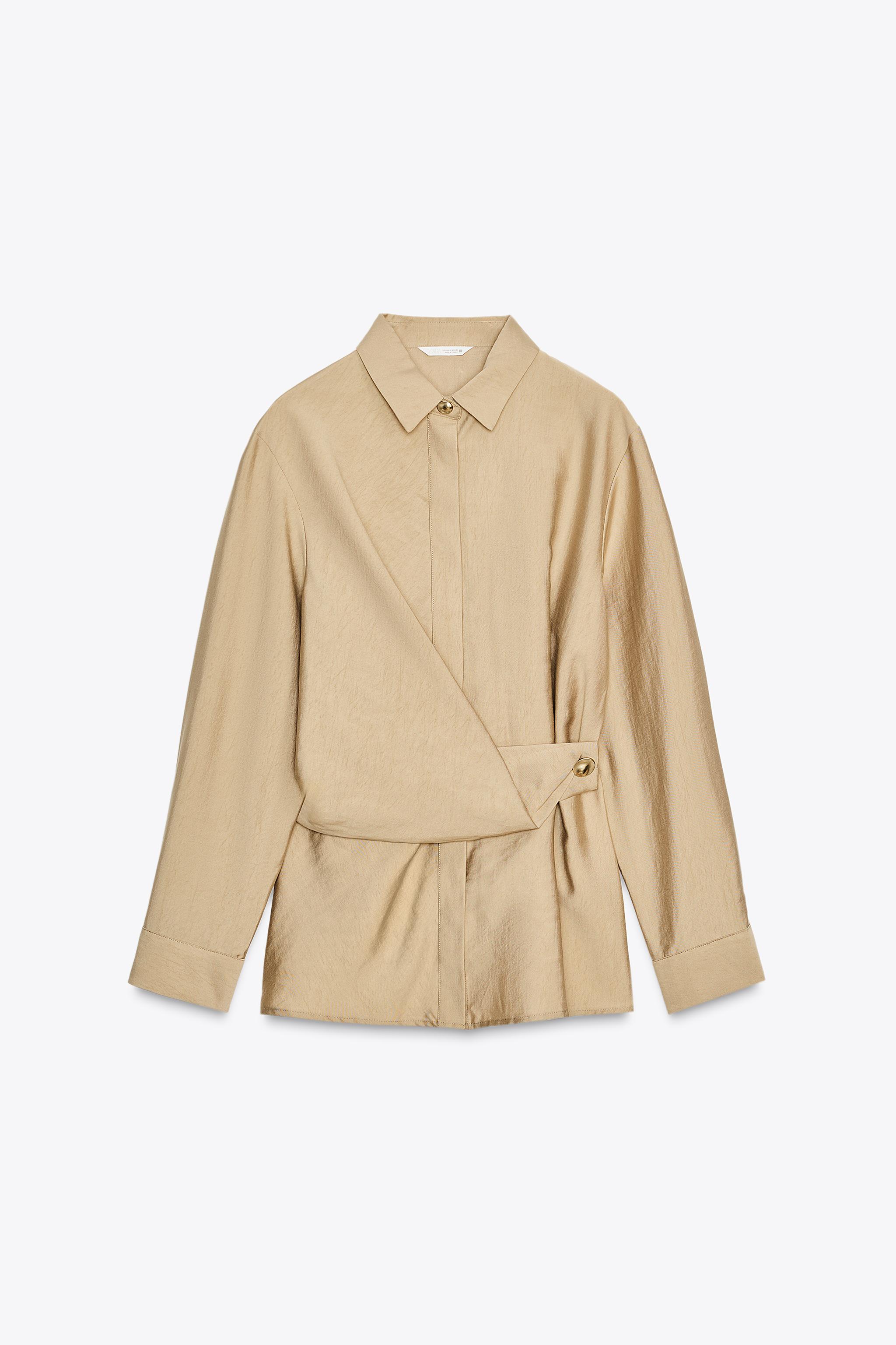 GOLD BUTTON WRAP SHIRT