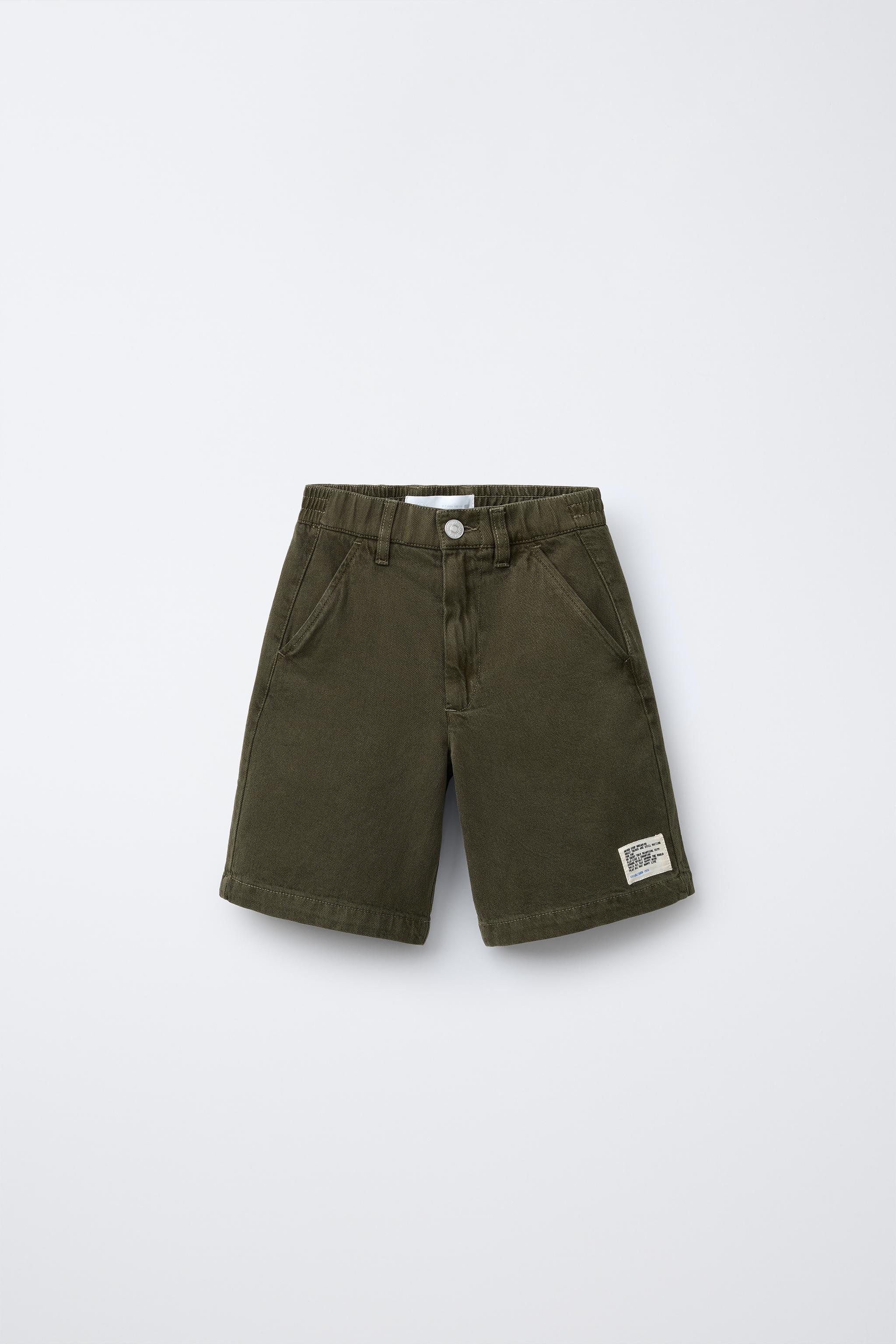 STRAIGHT TWILL SHORTS WITH TAG