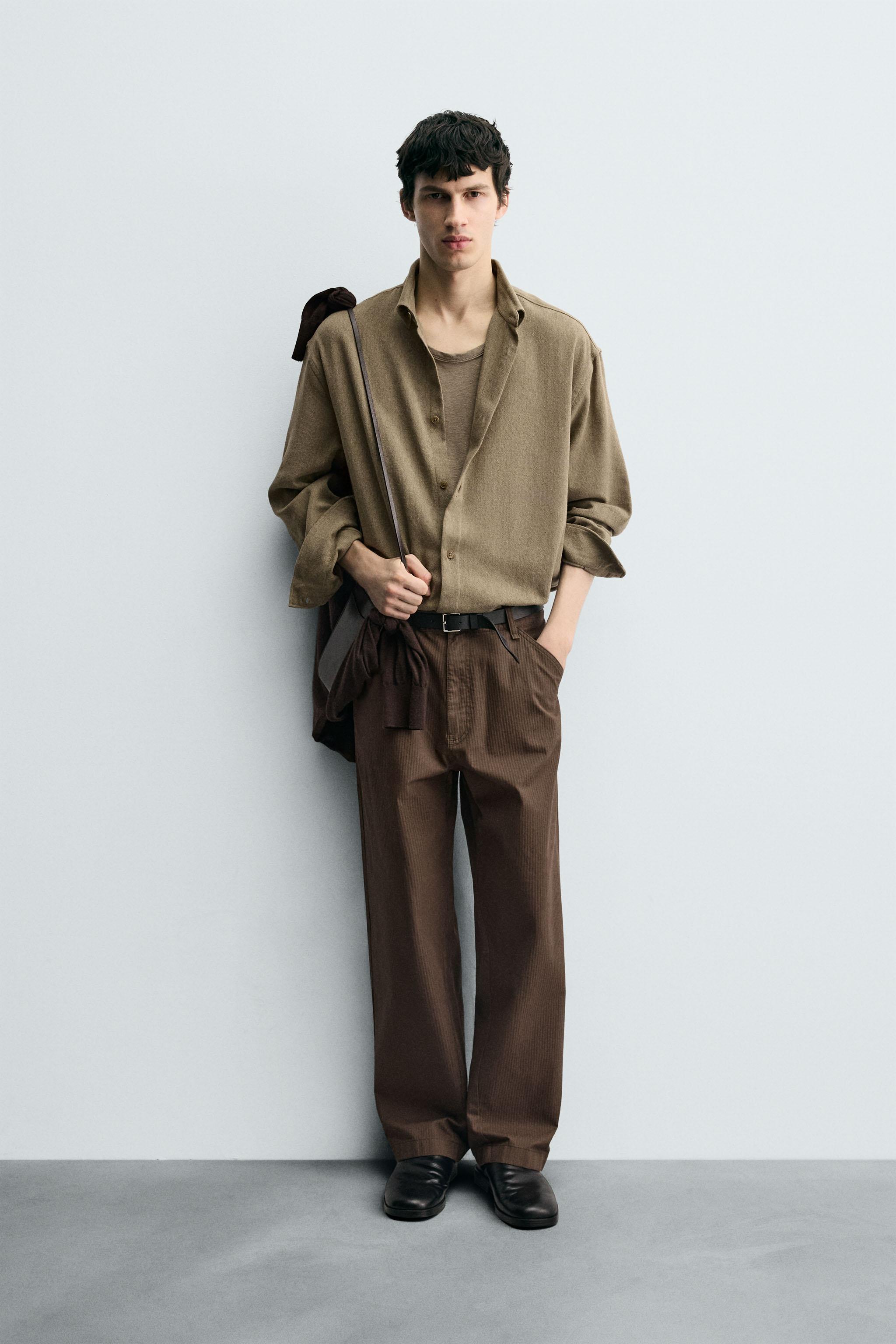 TEXTURED COTTON BLEND SHIRT