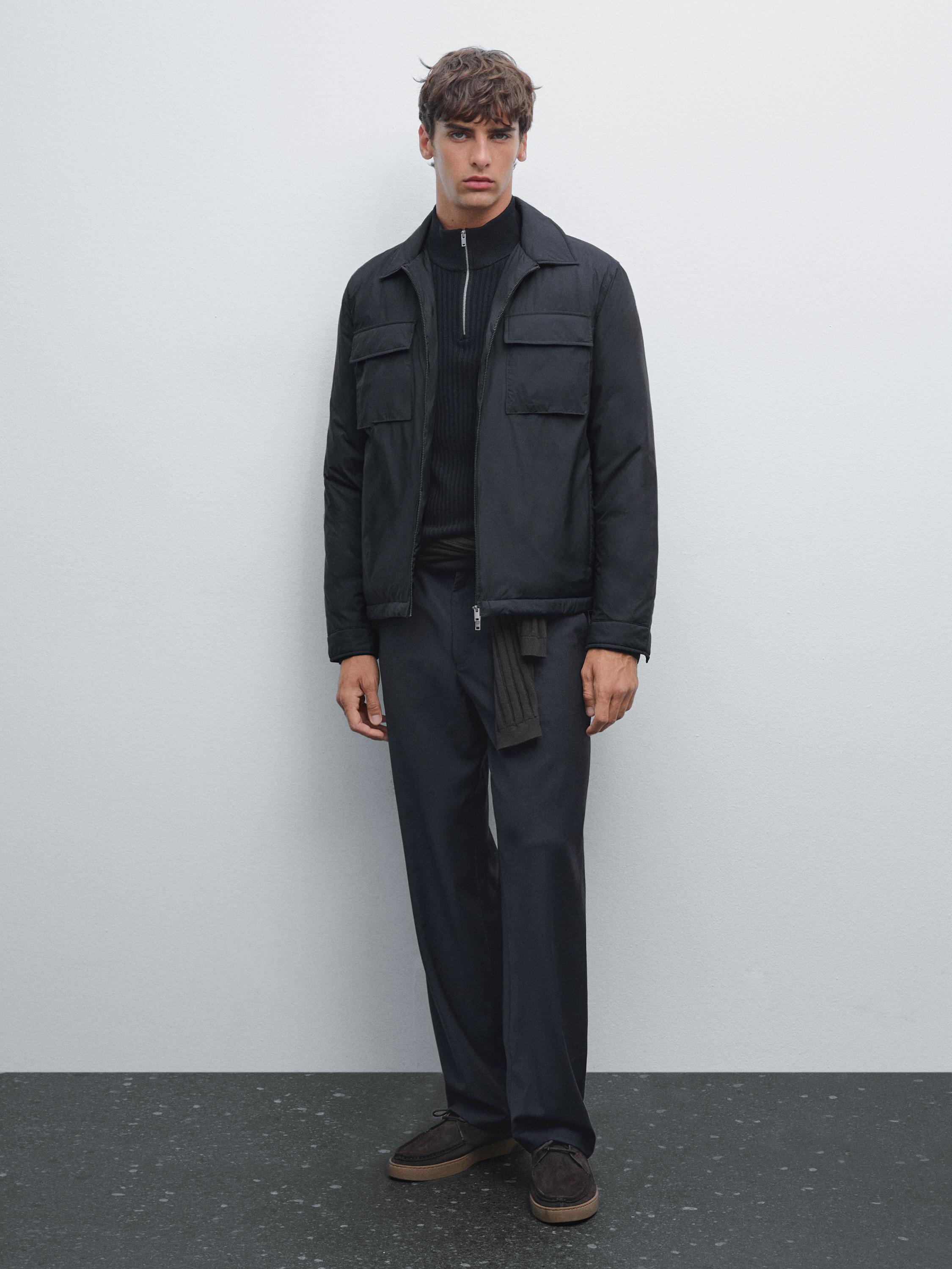 Water-repellent ultra lightweight down blend jacket