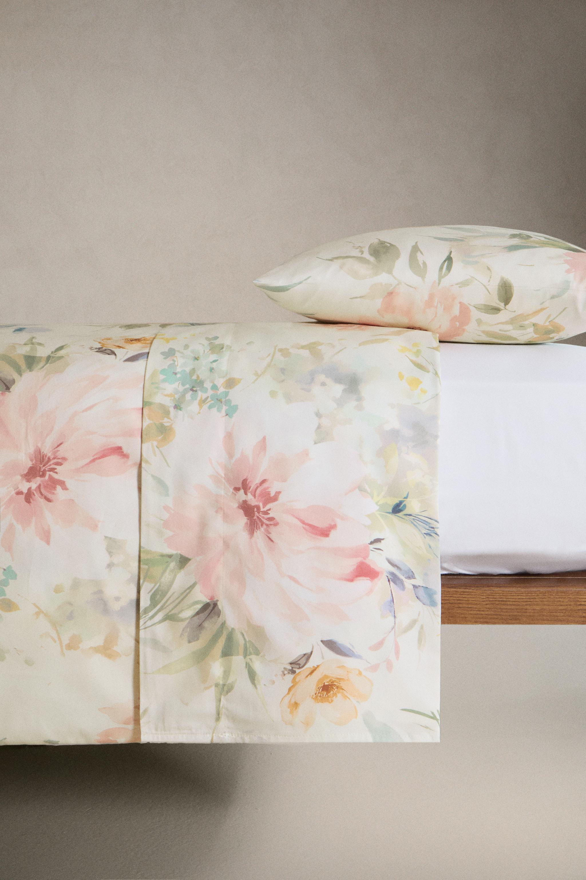 FLORAL PRINT SATEEN DUVET COVER
