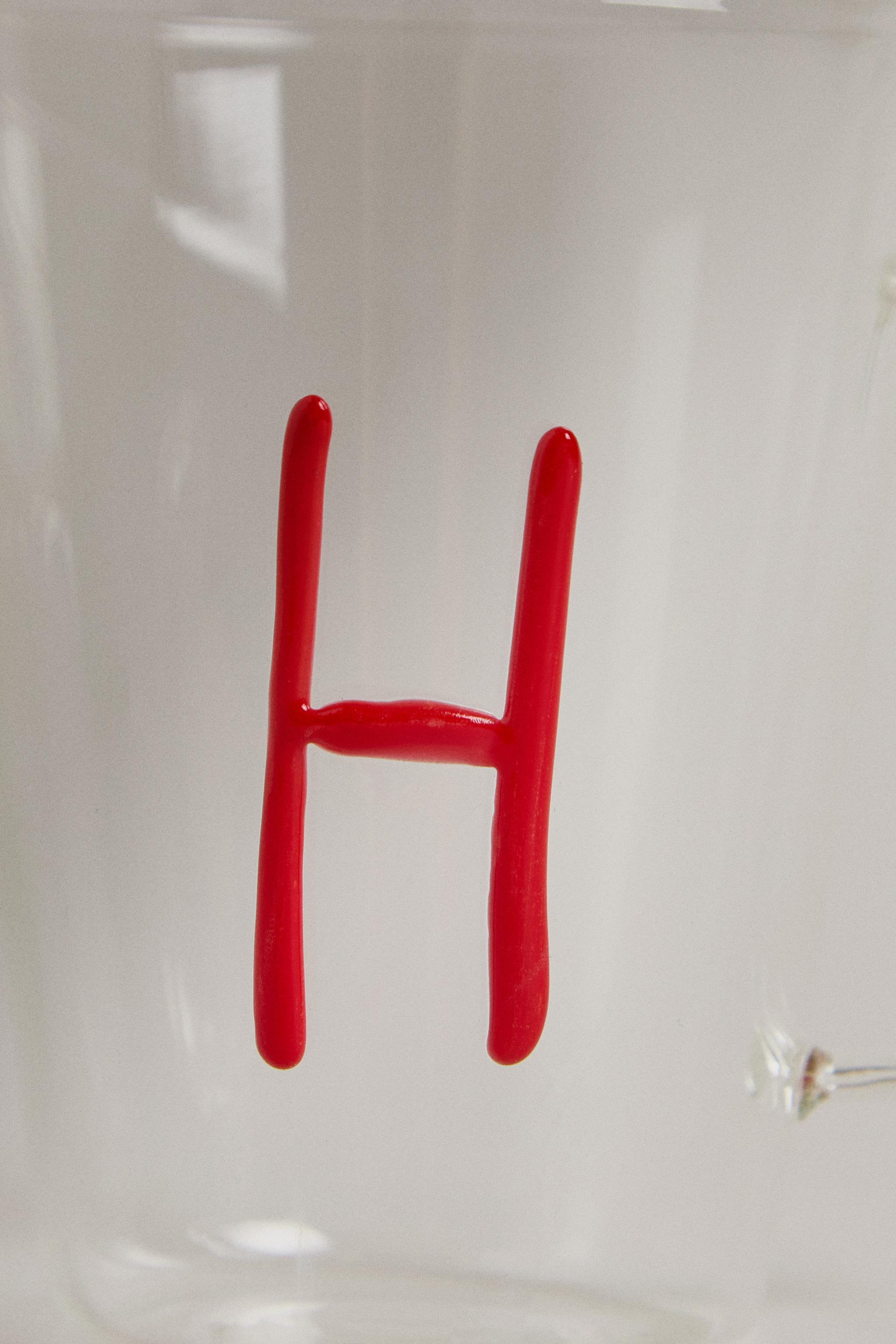 BOROSILICATE MUG WITH INITIAL H