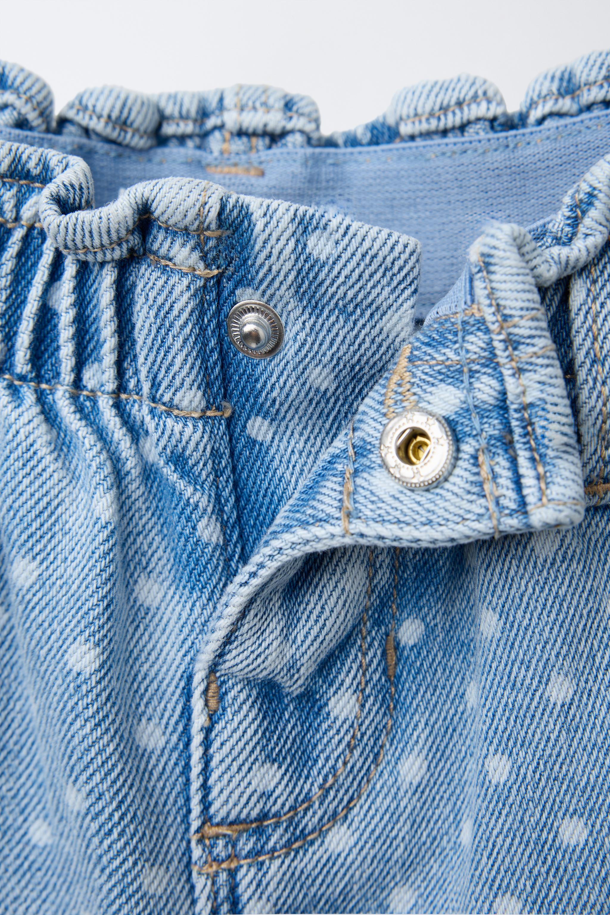 POLKA DOT PAPERBAG DENIM PANTS