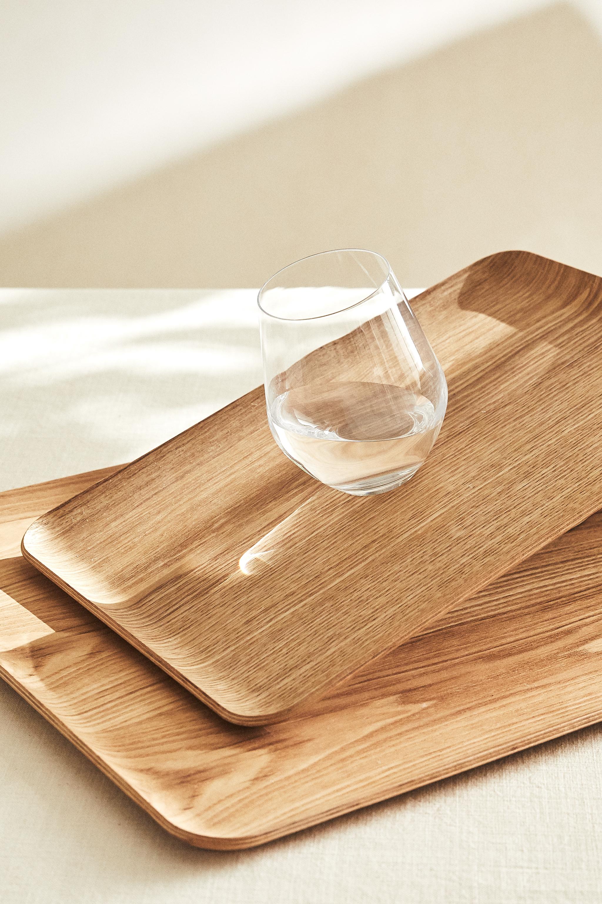 RECTANGULAR NON-SLIP WOODEN TRAY