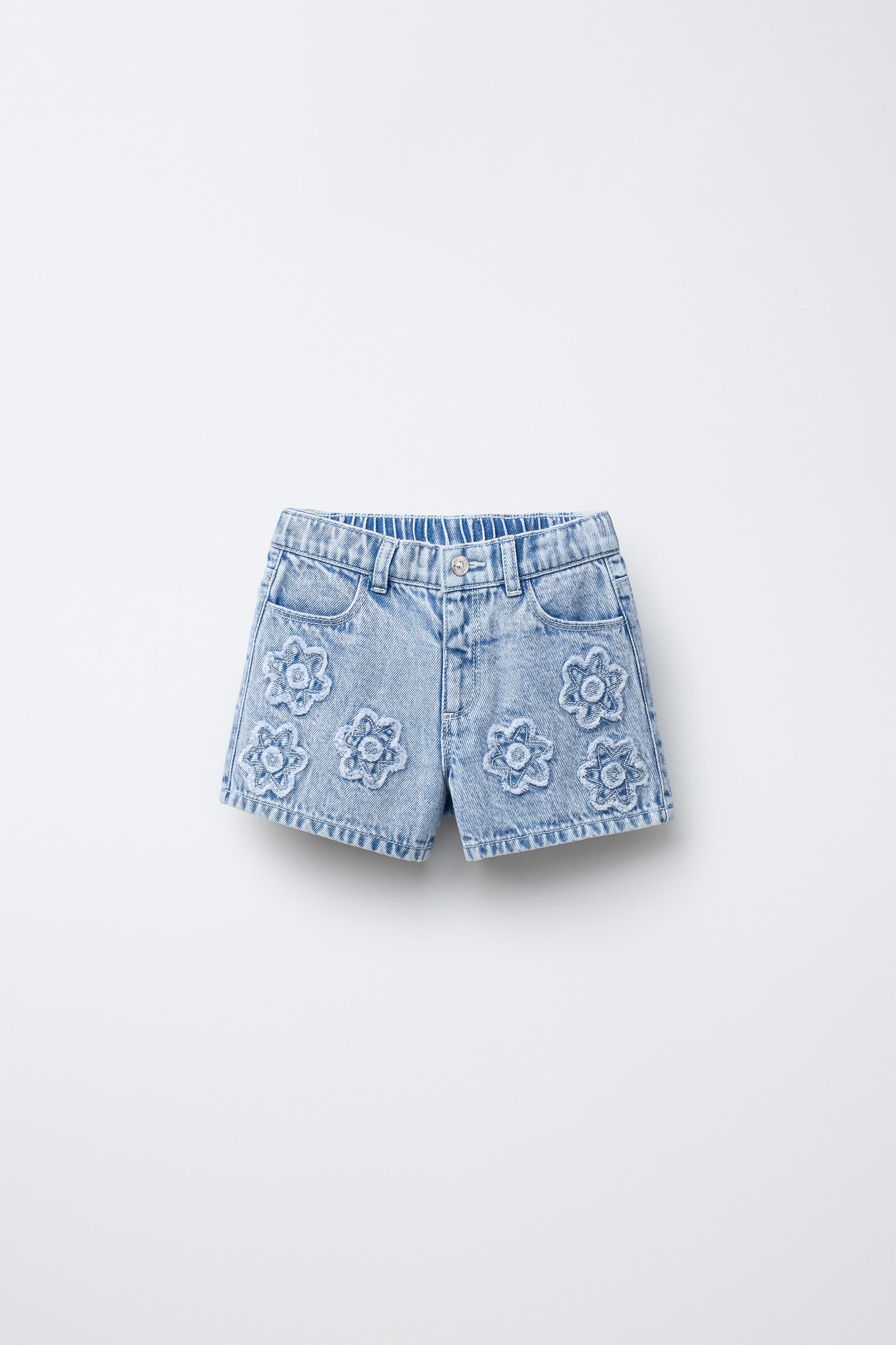 FLORAL DENIM SHORTS
