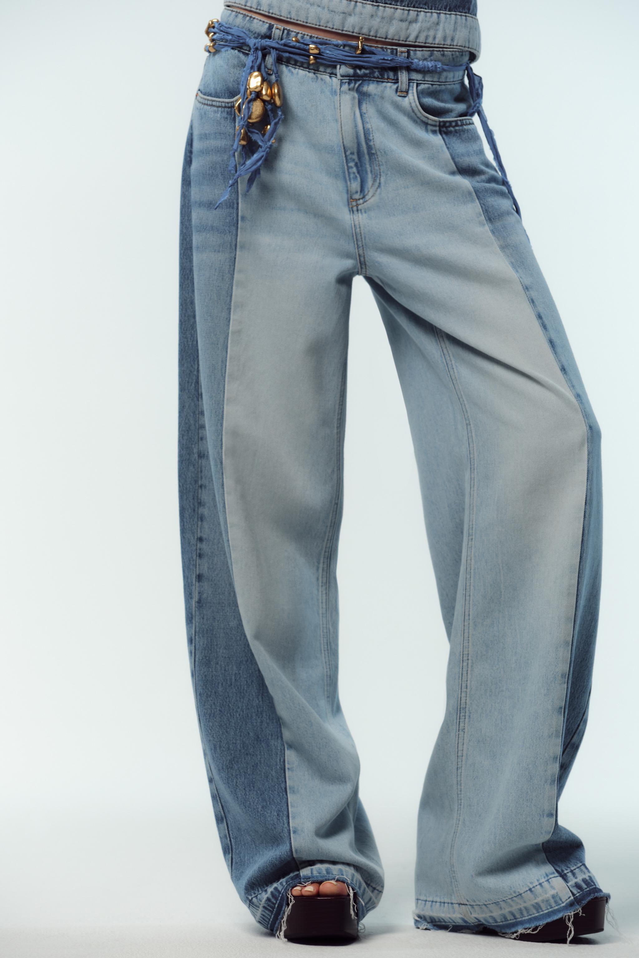 Z1975 WIDE LEG HIGH RISE COMBINED JEANS