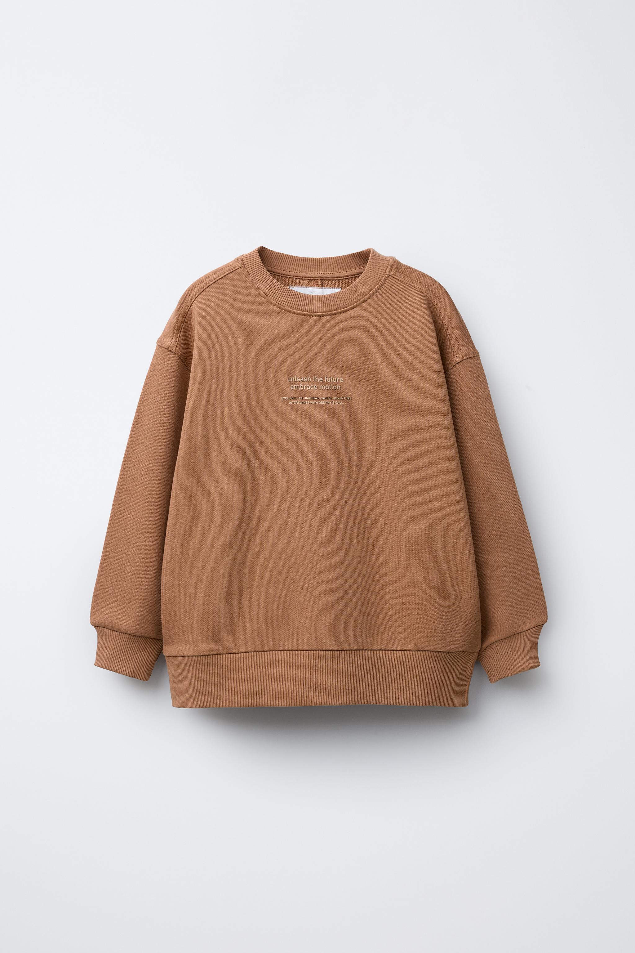 PLAIN SWEATSHIRT WITH RAISED TEXT