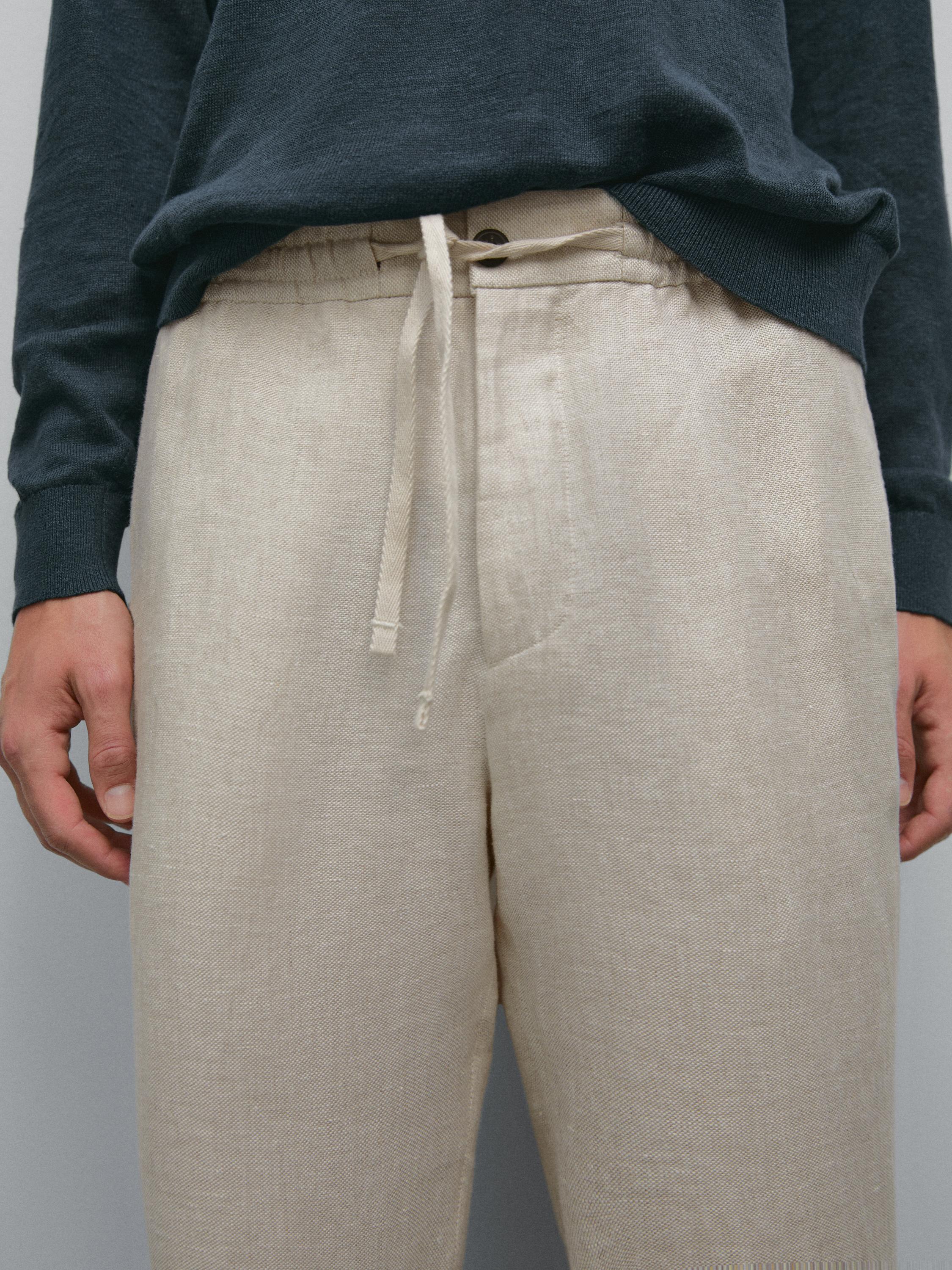 Total look linen trousers