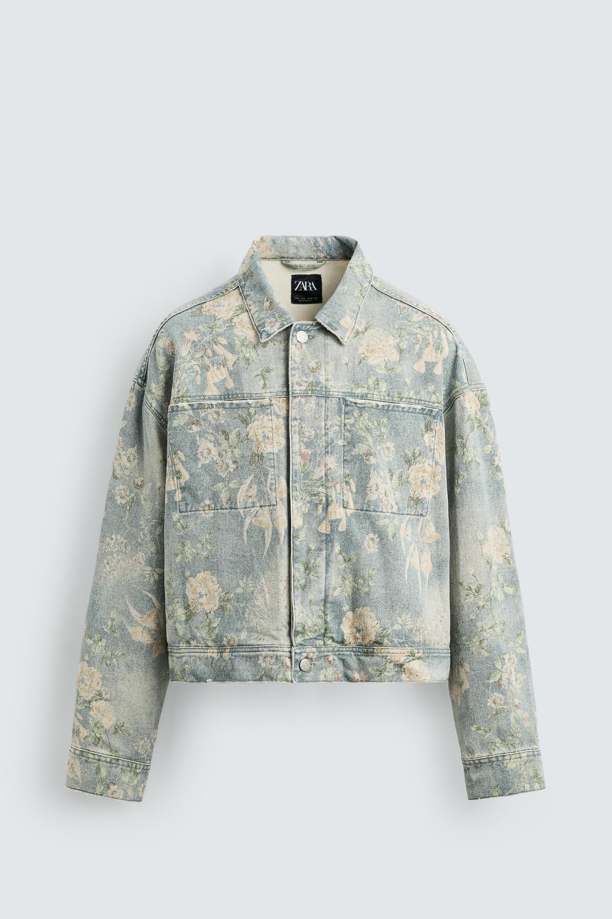 FLORAL PRINT DENIM JACKET