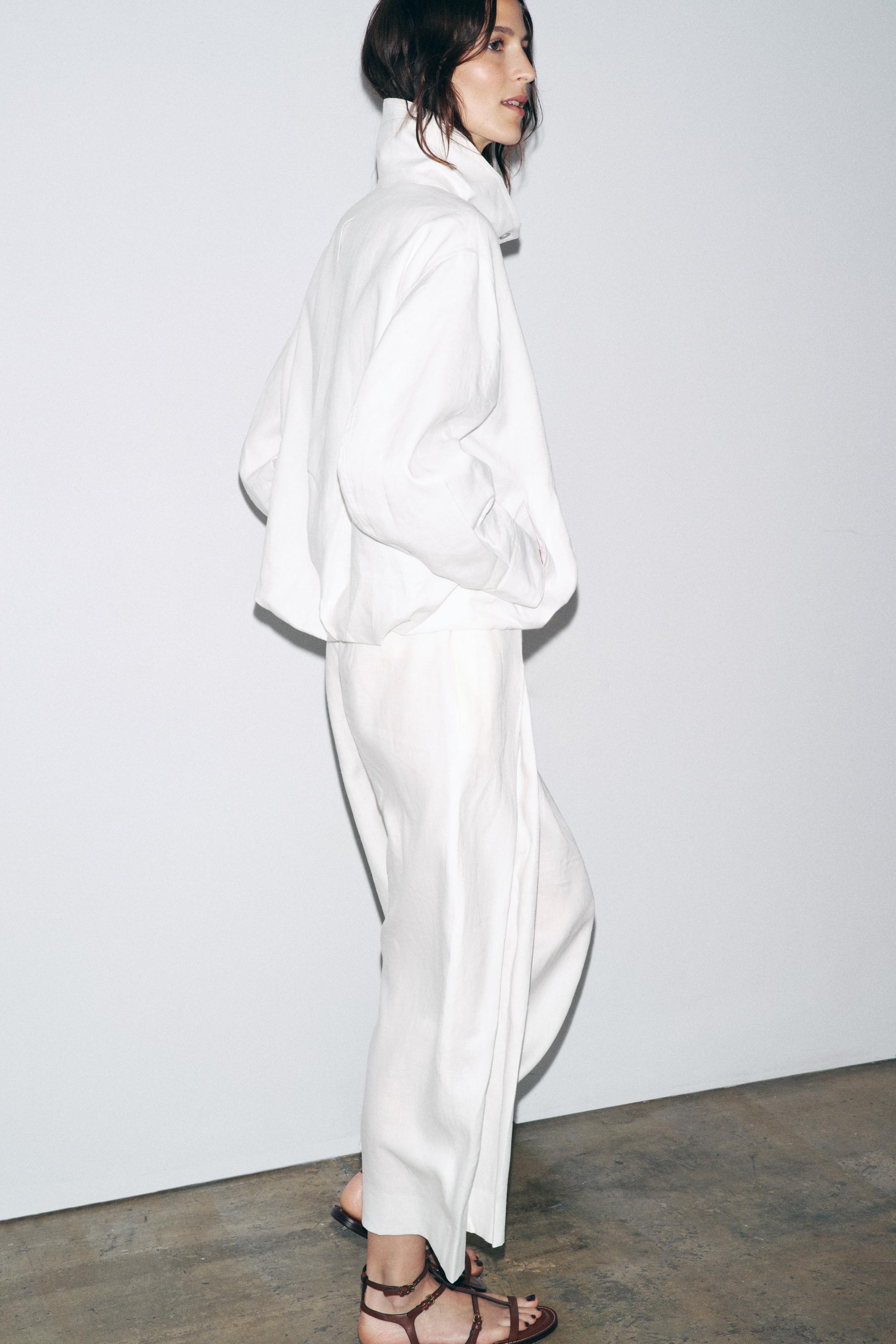 100% LINEN BOMBER JACKET ZW COLLECTION