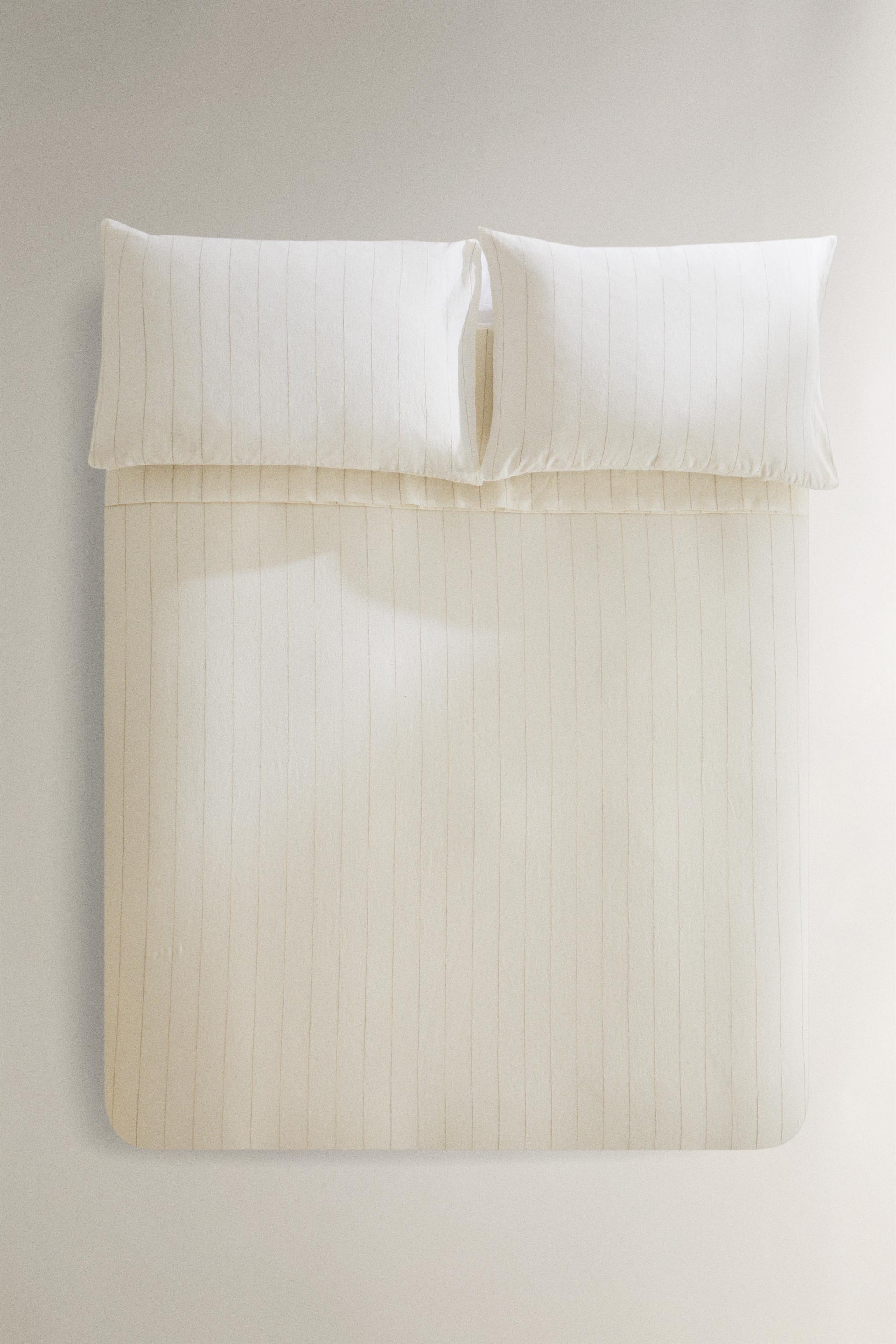 STRIPED COTTON LINEN DUVET COVER