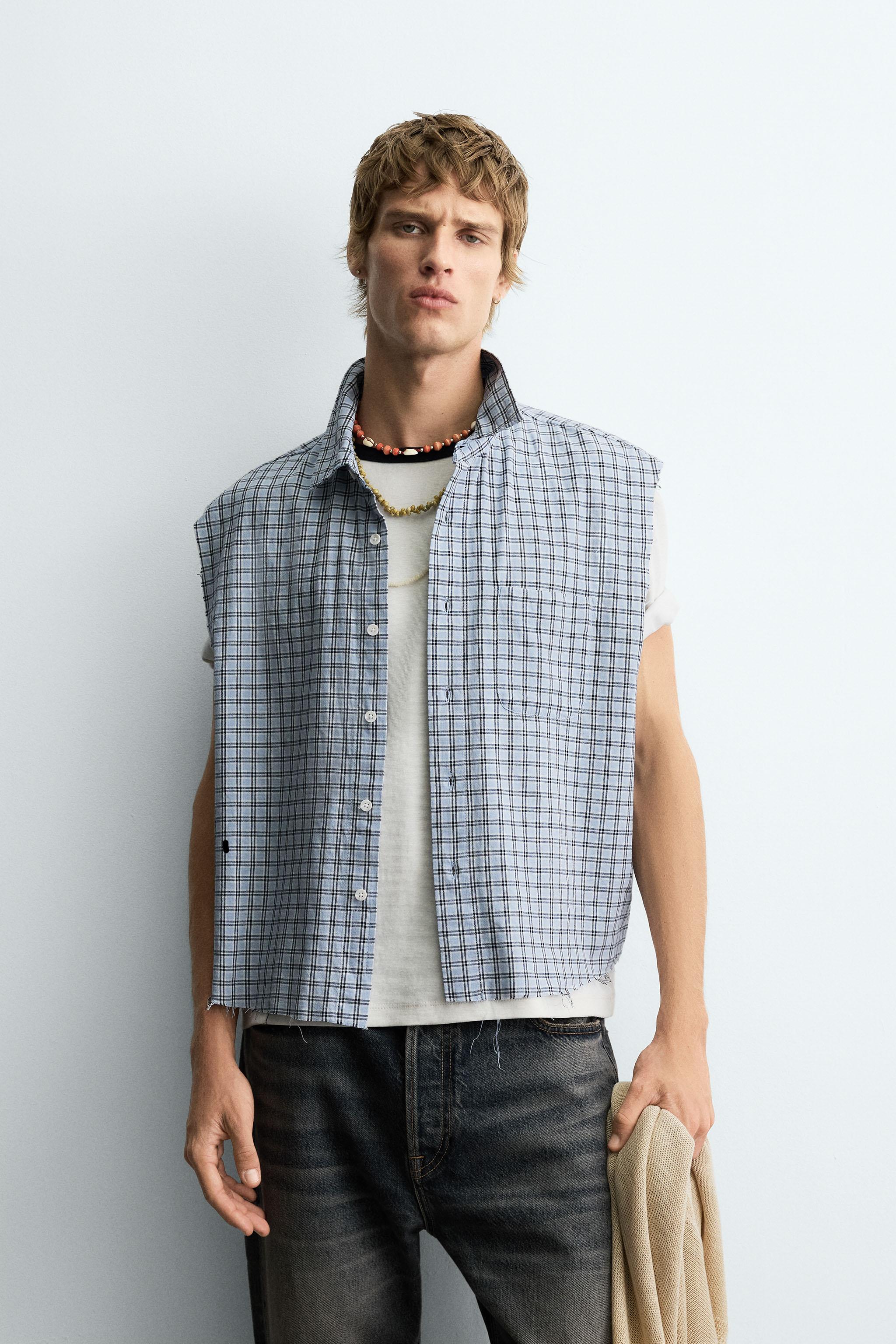 PLAID CROPPED FIT SHIRT